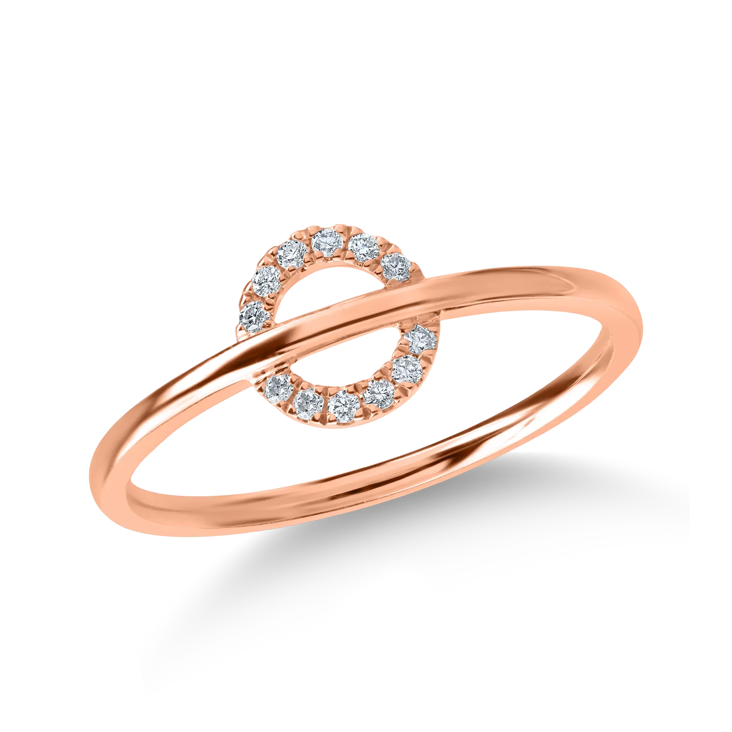 Rose gold geometric ring with 0.06ct diamonds