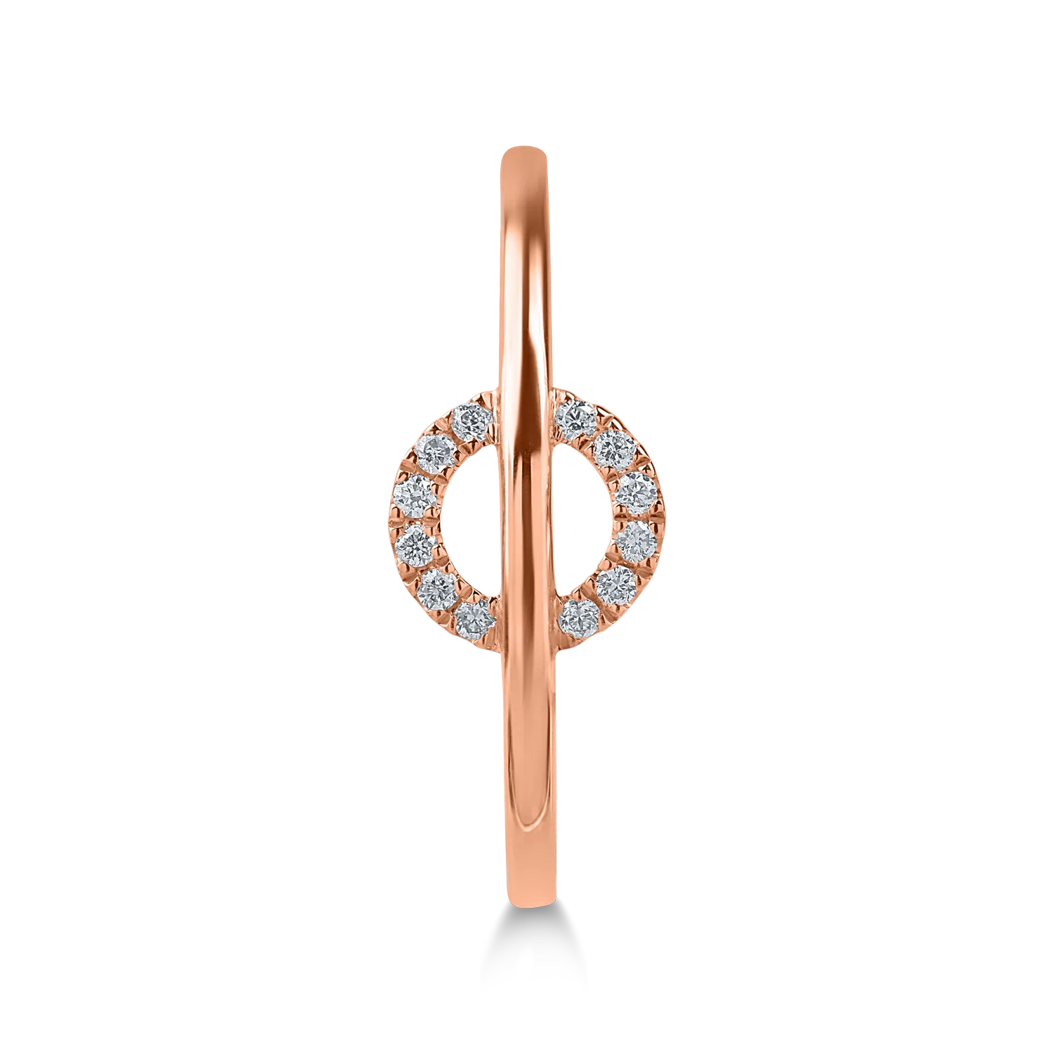 Rose gold geometric ring with 0.06ct diamonds
