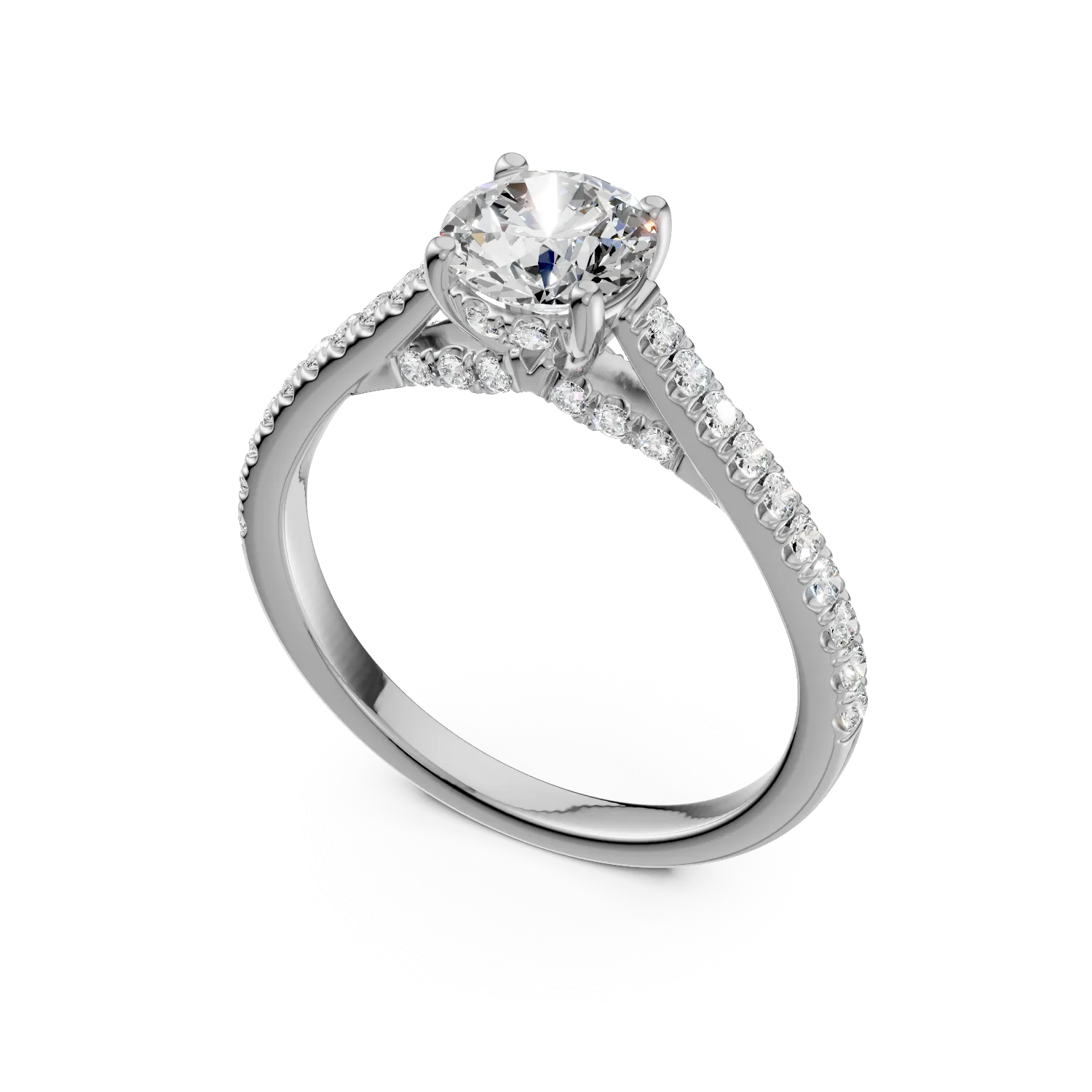 White gold engagement ring with 1.3ct lab grown diamonds