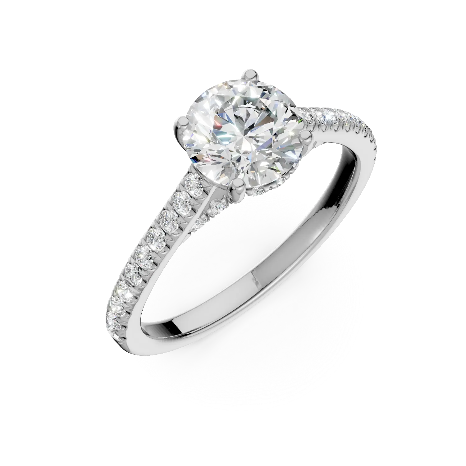 White gold engagement ring with 1.9ct lab grown diamonds