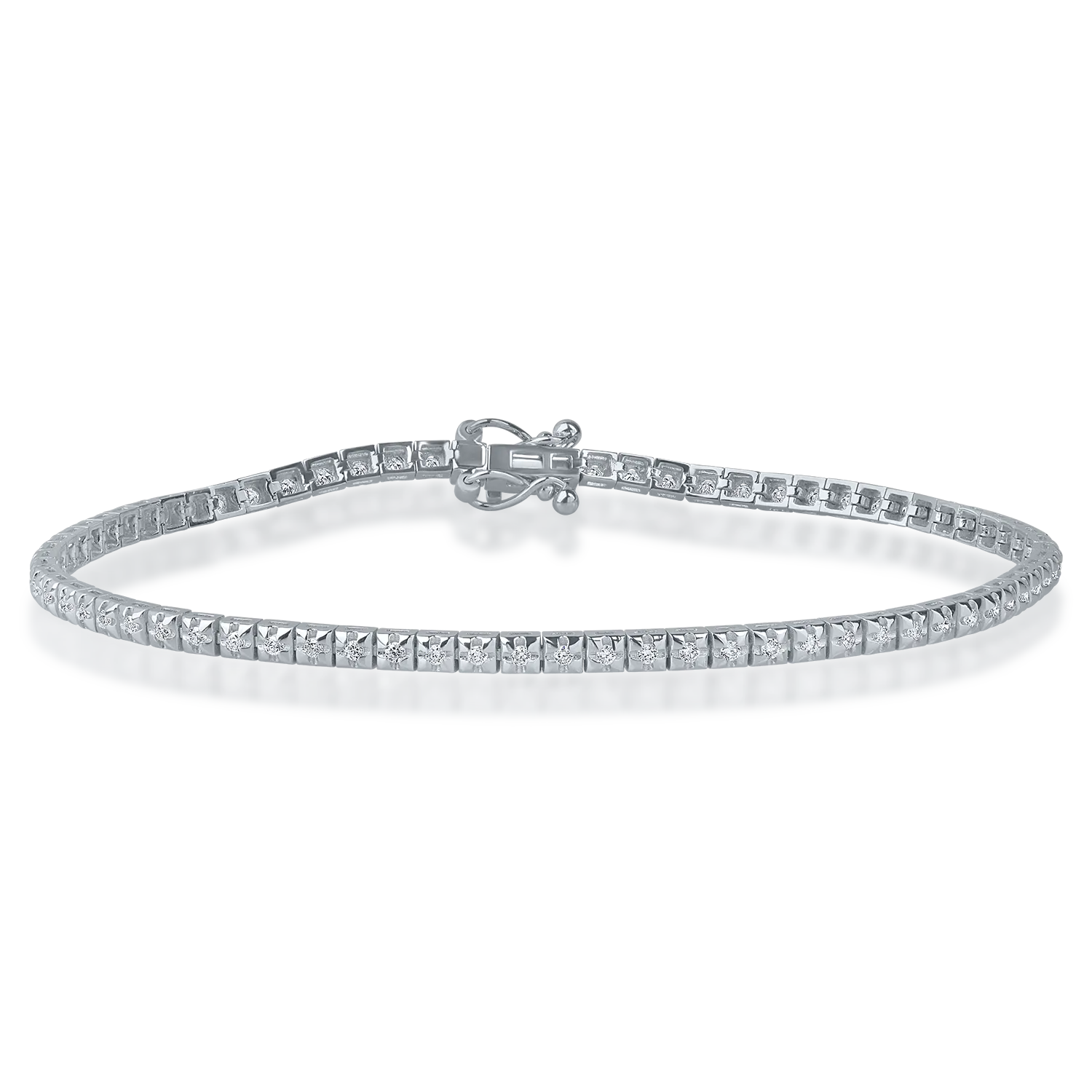 White gold tennis bracelet with 0.5ct diamonds