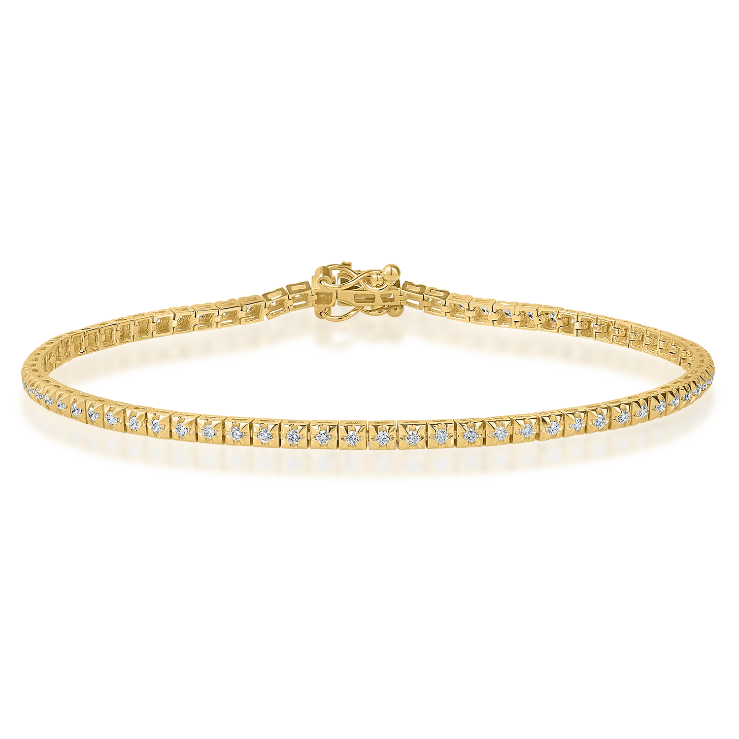 Yellow gold tennis bracelet with 0.5ct diamonds