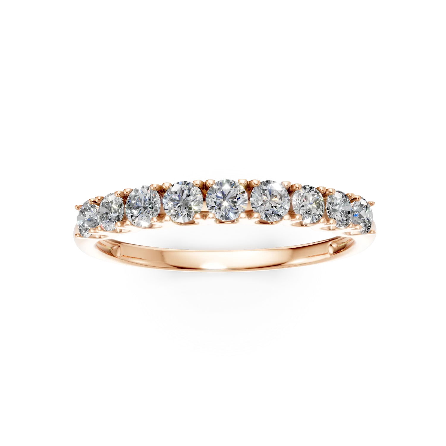 Rózsarany fél örökkévalóság gyűrű 0.5ct gyémántokkal