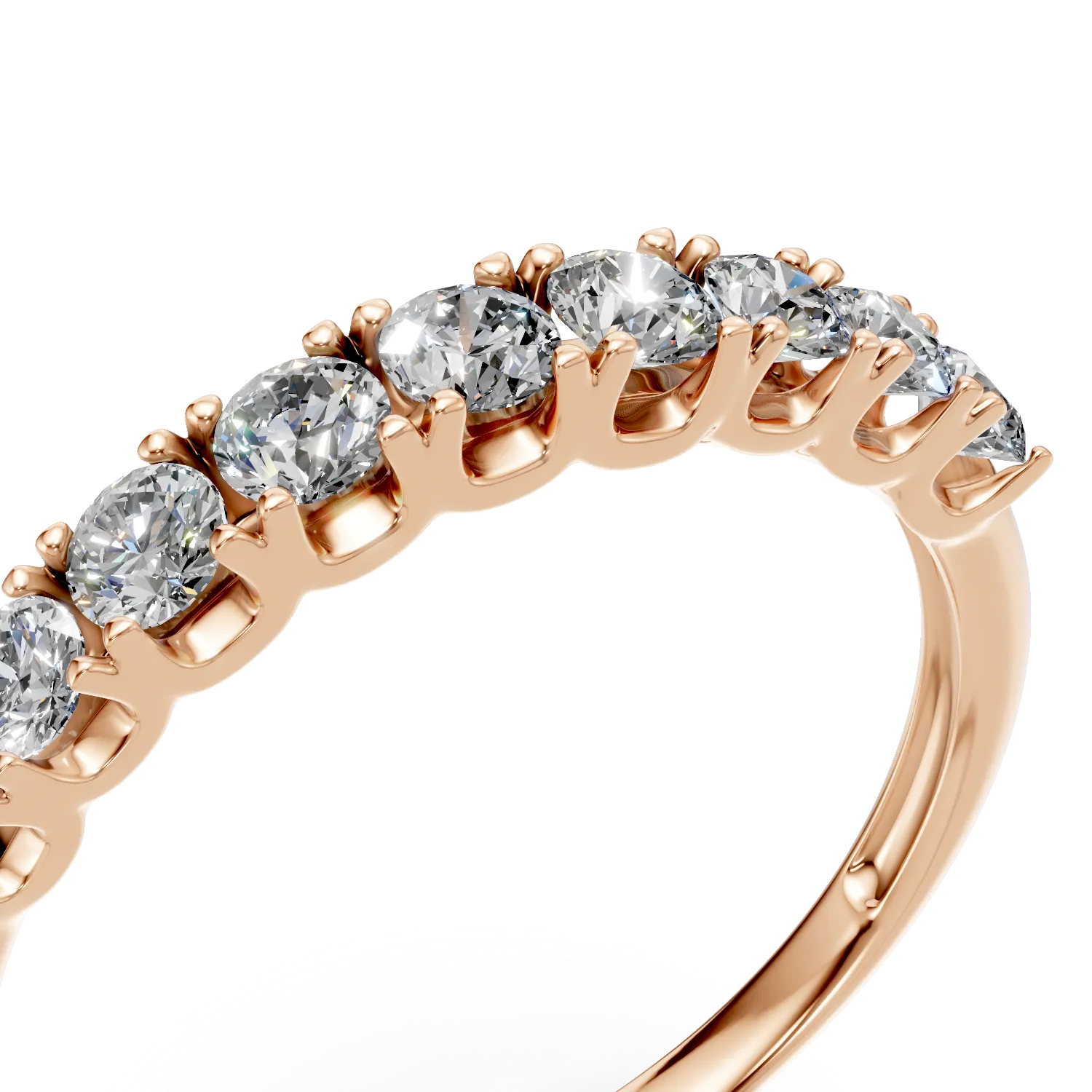 Rózsarany fél örökkévalóság gyűrű 0.5ct gyémántokkal