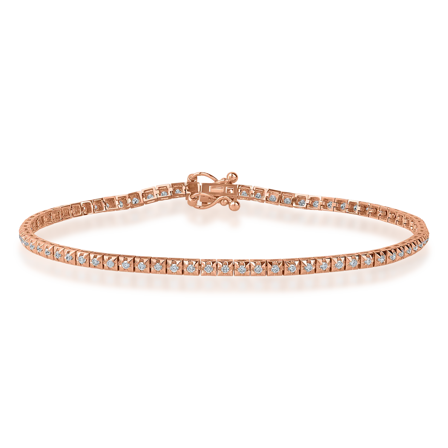 Rose gold tennis bracelet with 0.5ct diamonds
