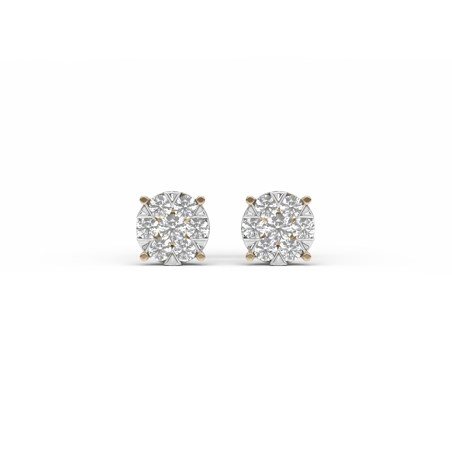Cercei cu surub din aur galben cu diamante de 0.5ct - 1 | YEO