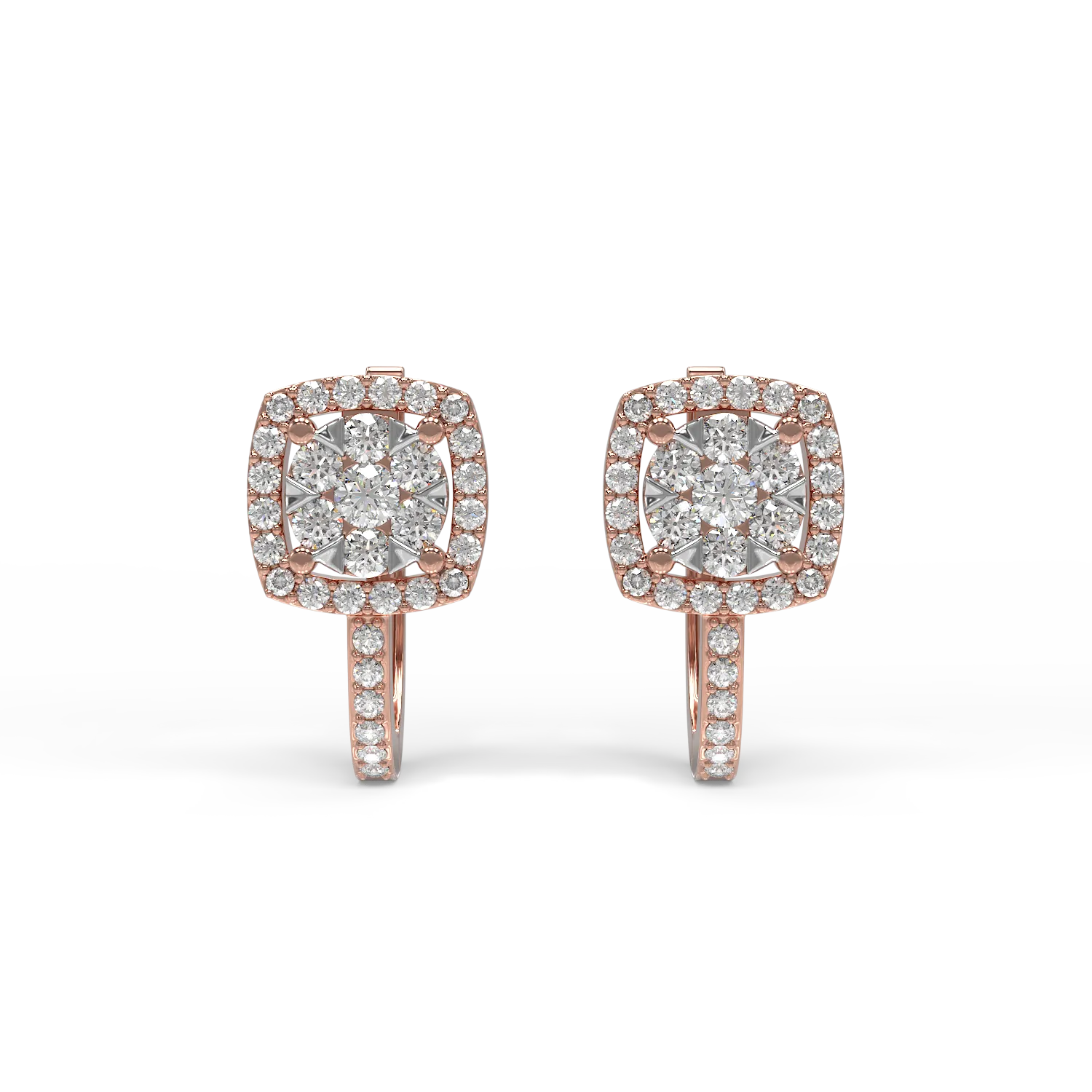 White-rose gold on-ear earrings with 0.4ct diamonds