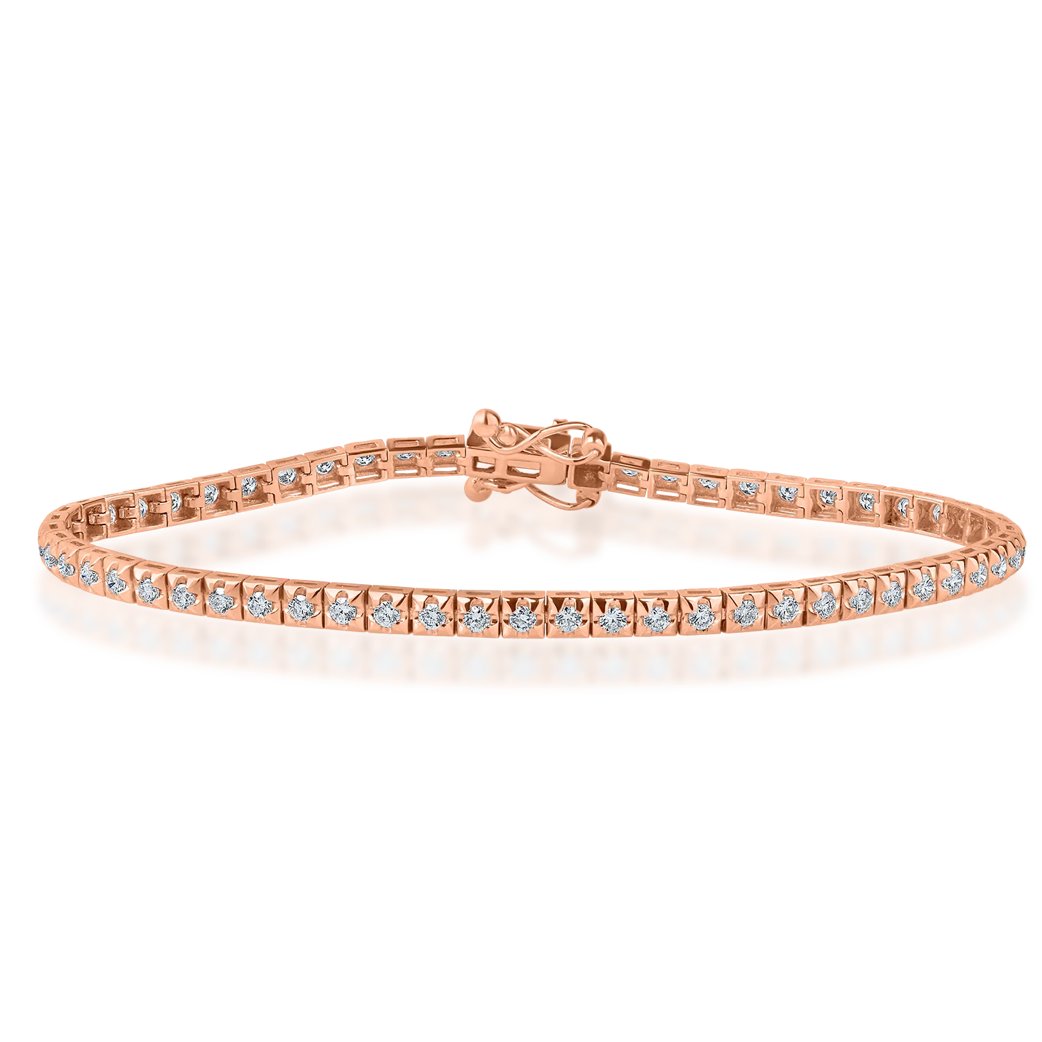 Rose gold tennis bracelet with 1ct diamonds