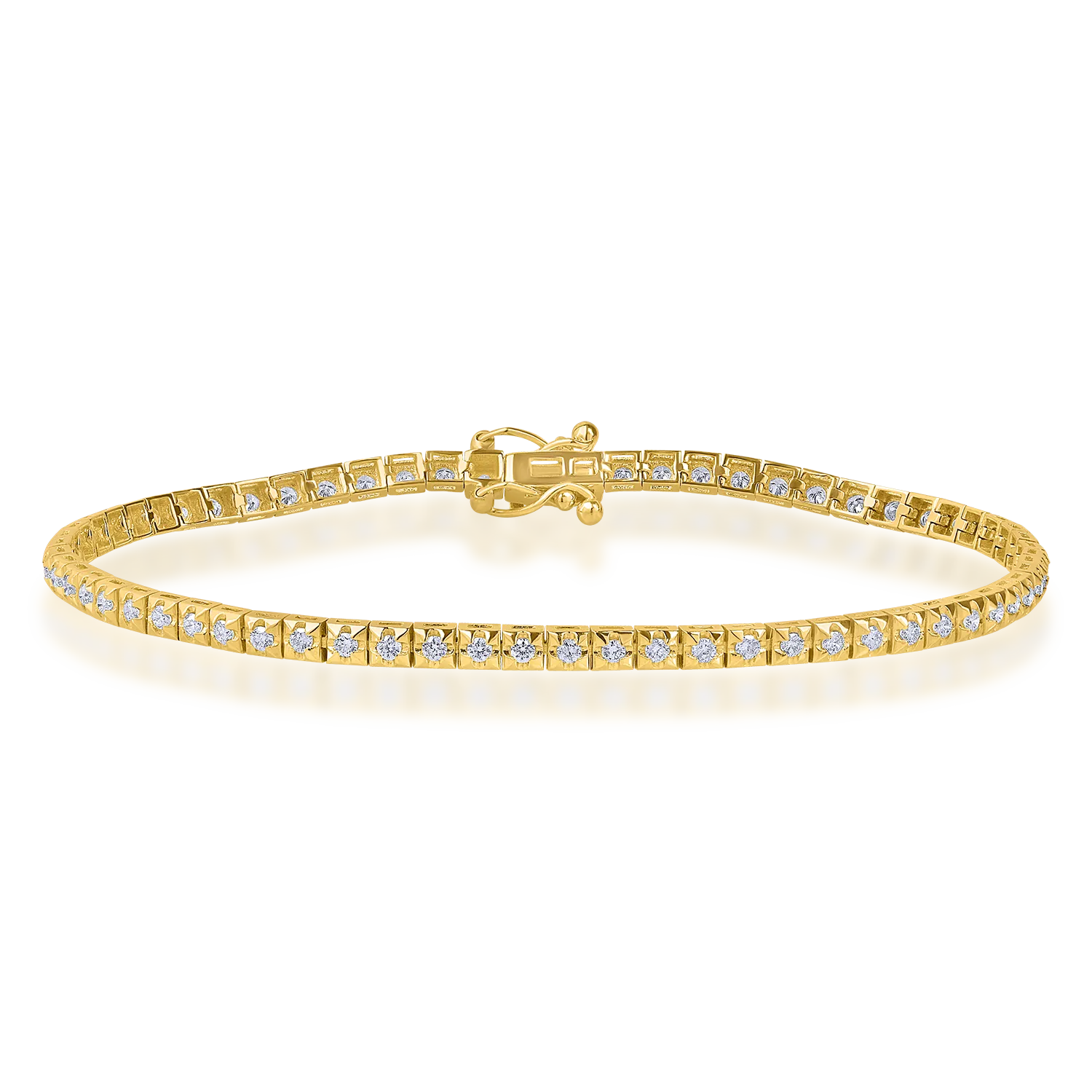 Bratara tennis din aur galben cu diamante de 1ct-174874