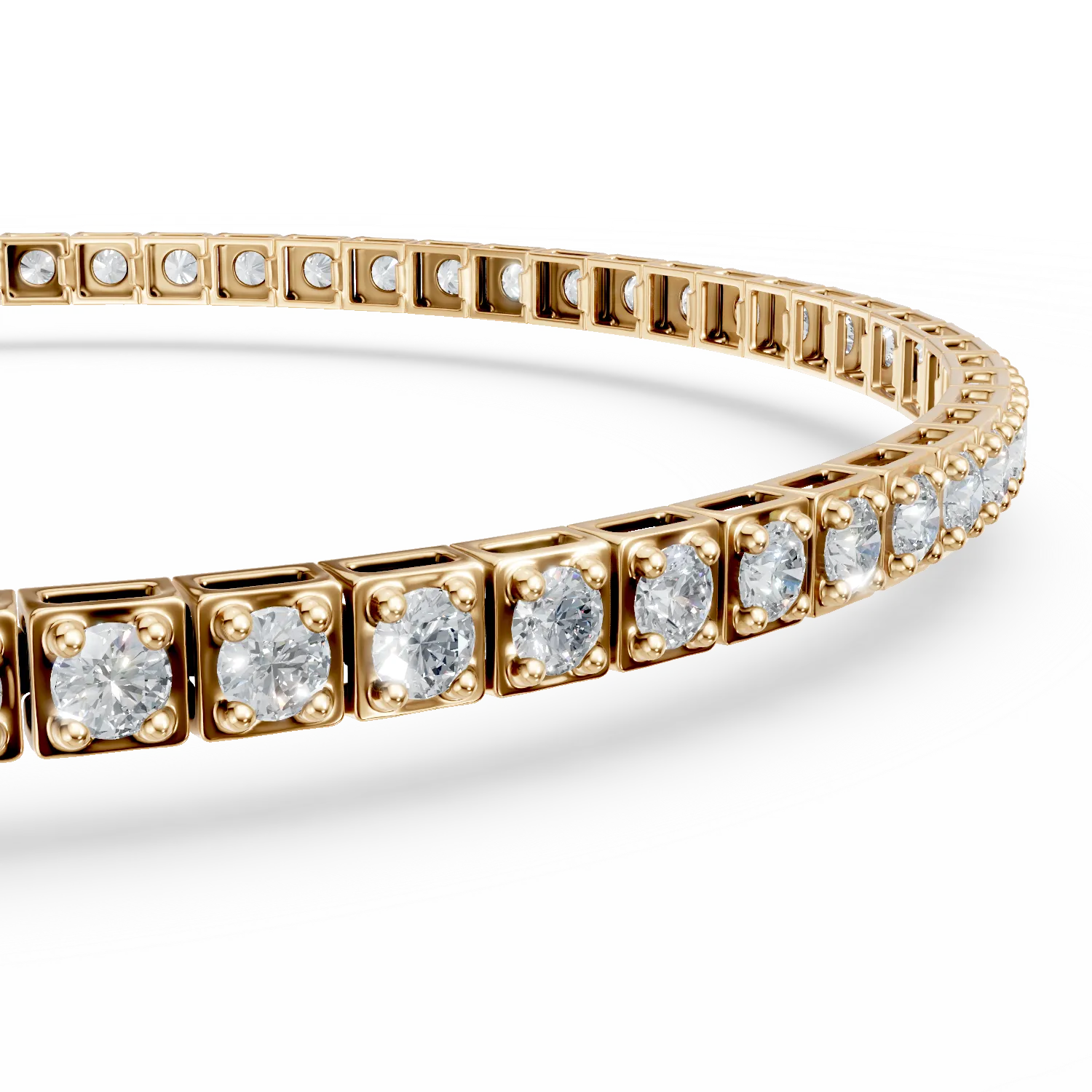 Yellow gold tennis bracelet with 1.5ct diamonds