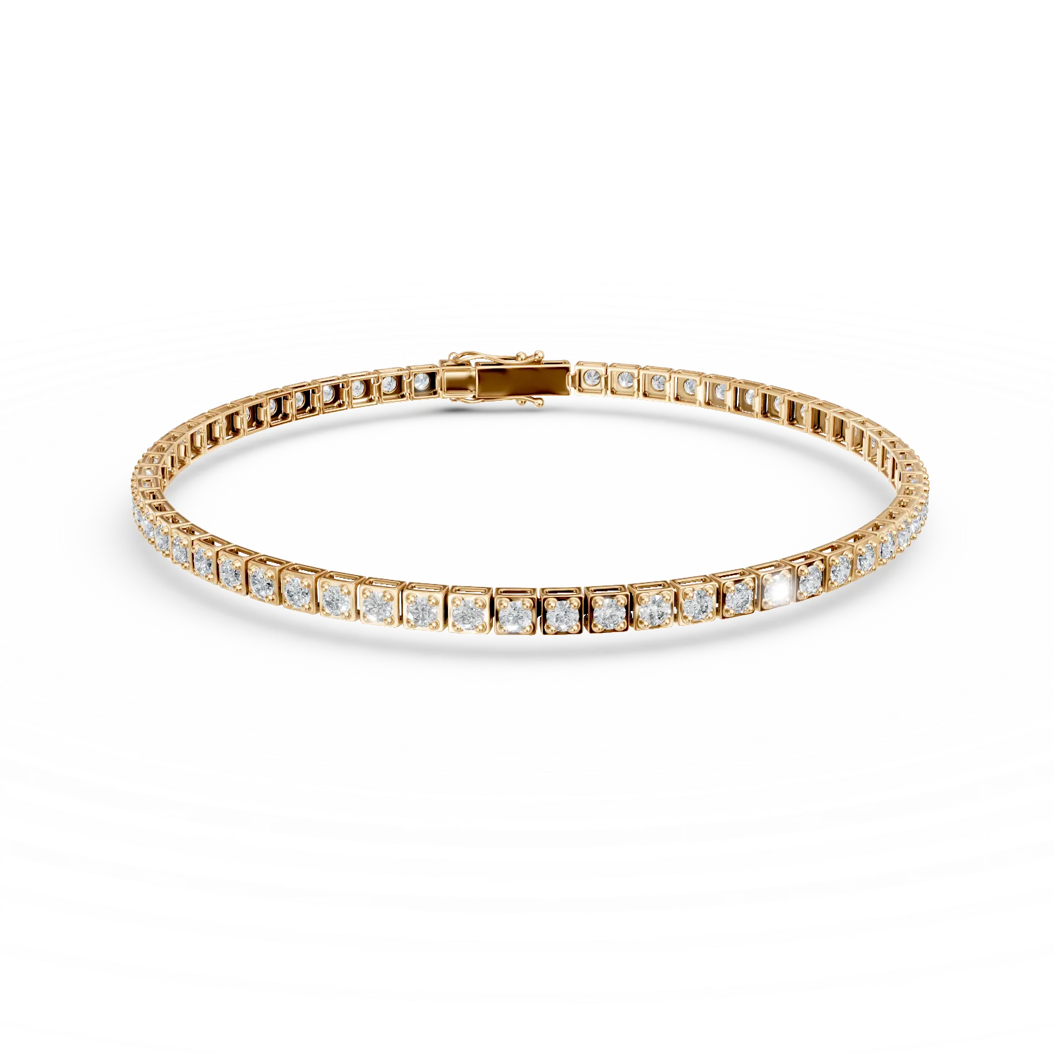 Bratara tennis din aur galben cu diamante de 1.9ct