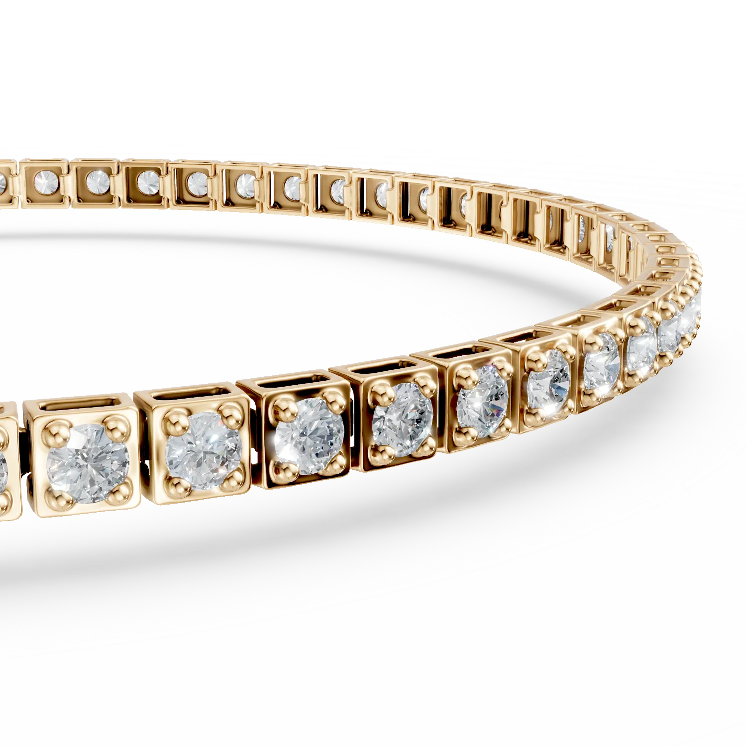 Bratara tennis din aur galben cu diamante de 1.9ct