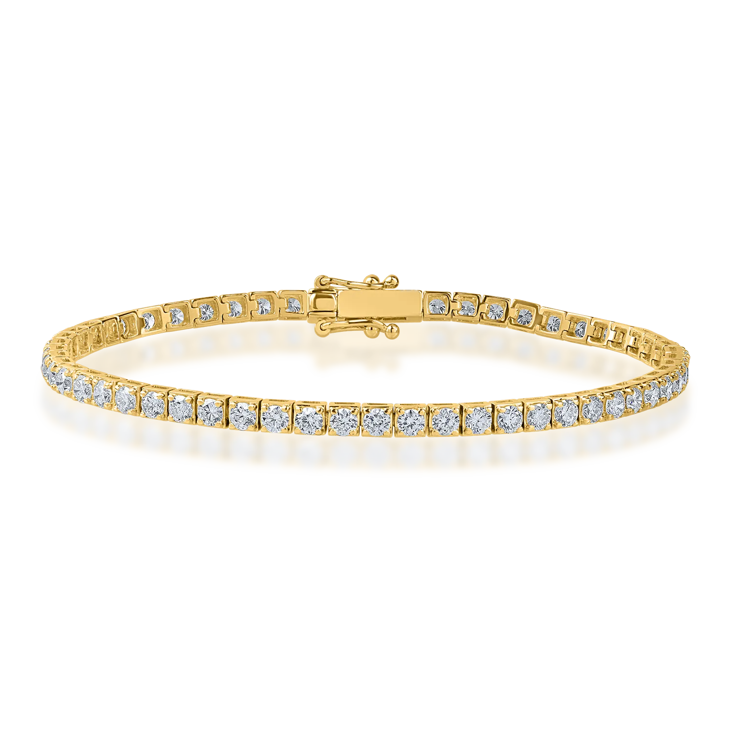 Yellow gold tennis bracelet with 2.9ct diamonds