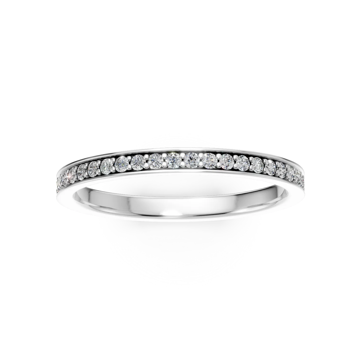 Pierścionek wieczności z białego złota z diamentami o masie 0.3ct