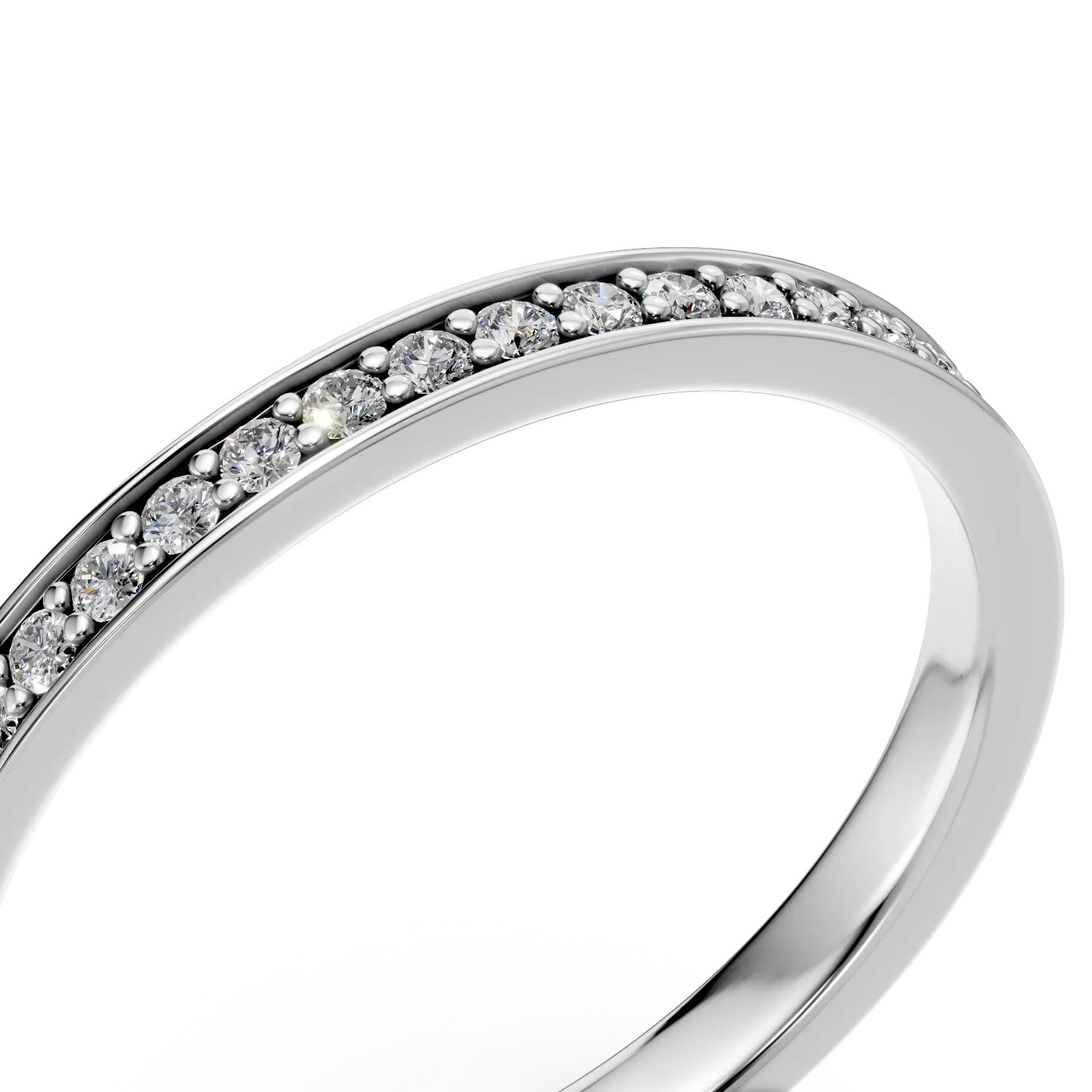 Pierścionek wieczności z białego złota z diamentami o masie 0.3ct