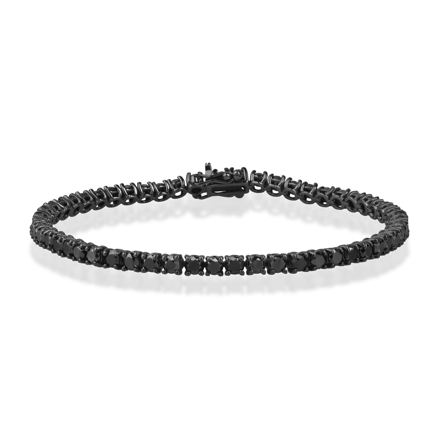 Black gold tennis bracelet with 6ct black diamonds