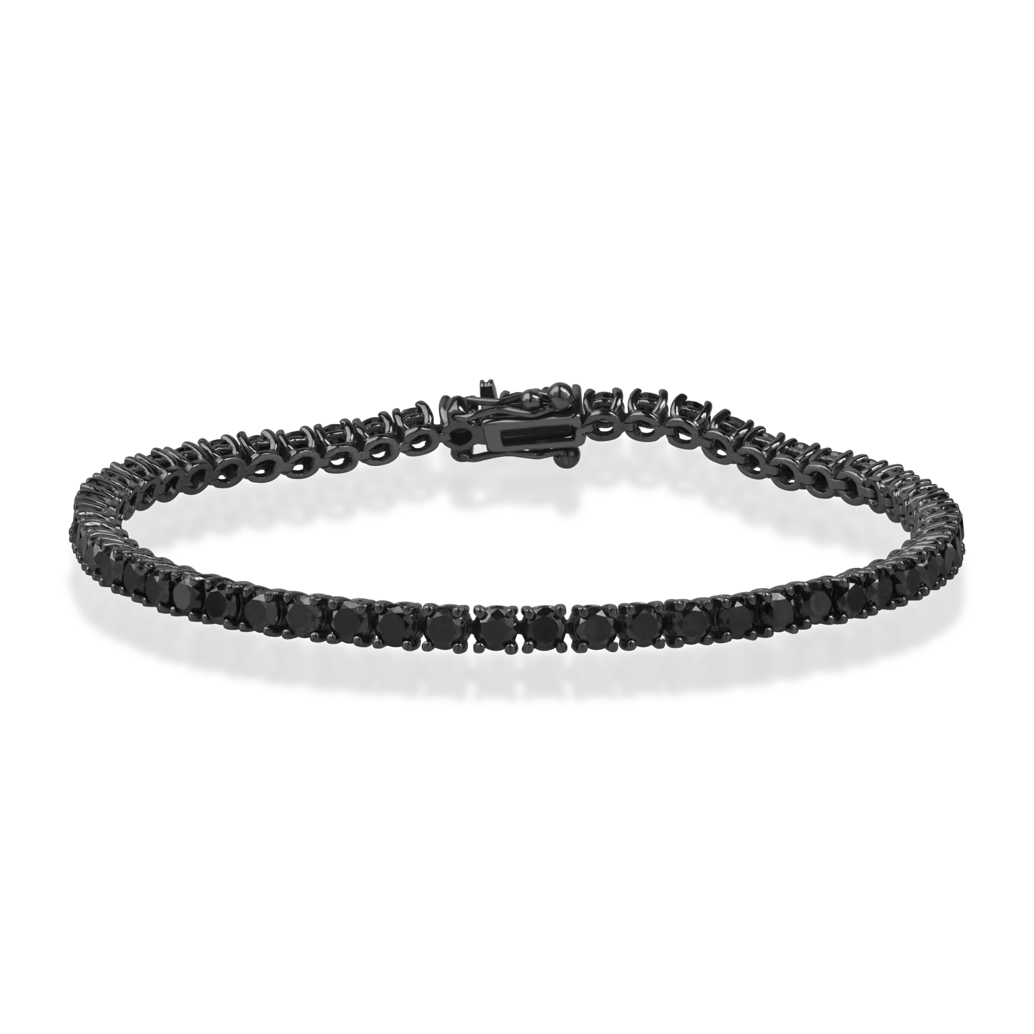Teilor Bratara tennis din aur negru cu diamante negre de 6ct