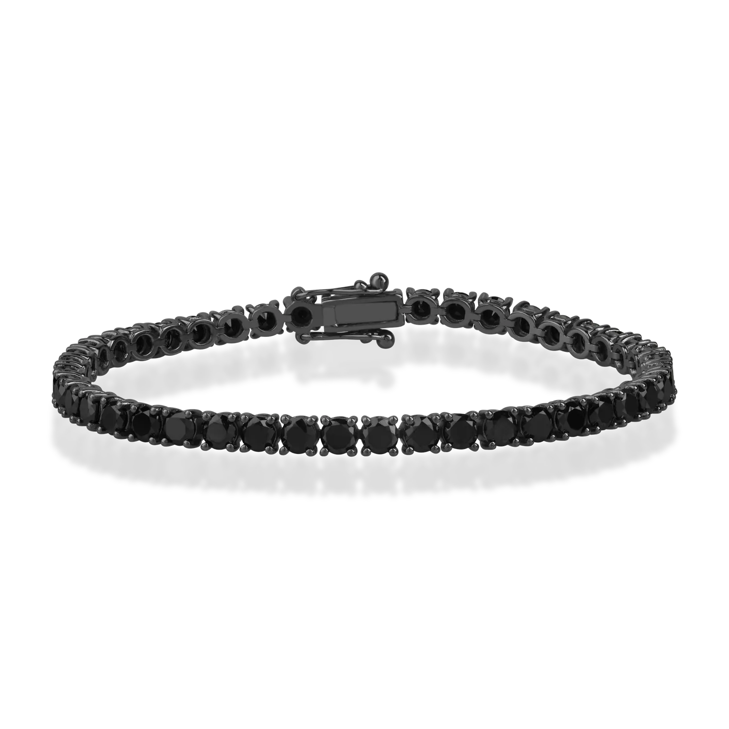 Bratara tennis din aur negru cu diamante negre de 7ct-175308