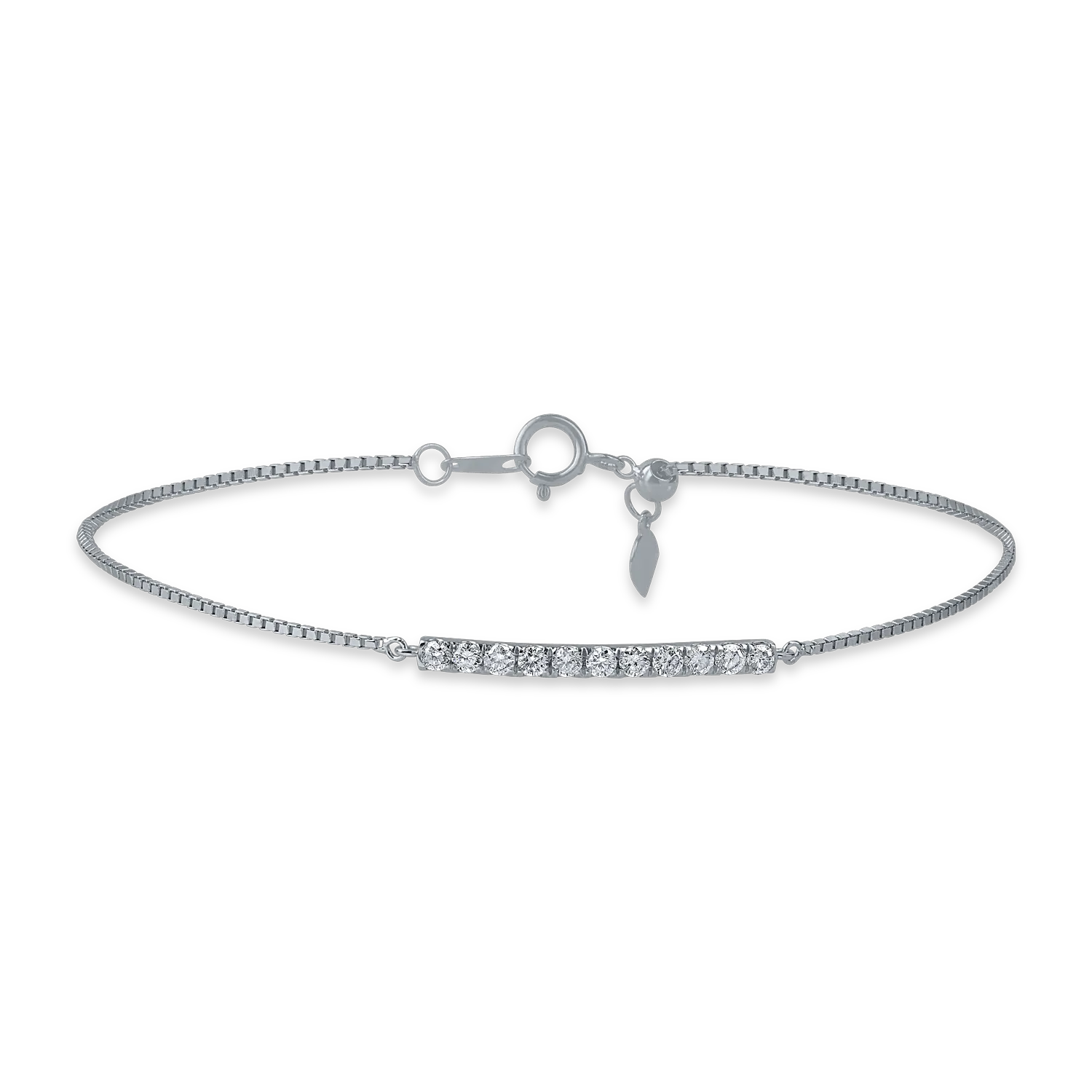 Bratara minimalista din aur alb cu diamante de 0.29ct