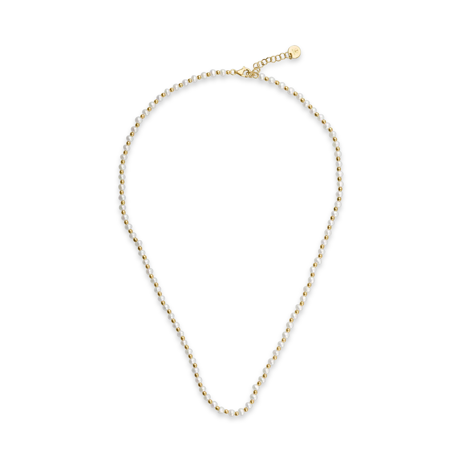 Yellow gold necklace with 3.6ct natural pearls