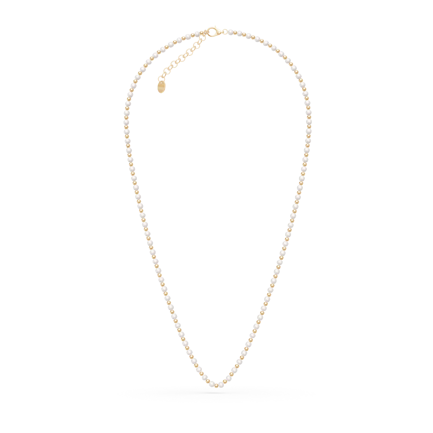 Yellow gold necklace with 3.6ct natural pearls