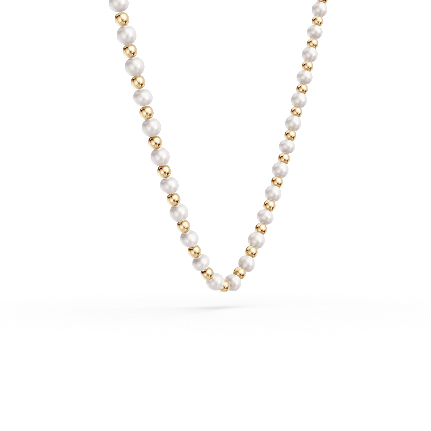 Yellow gold necklace with 3.6ct natural pearls