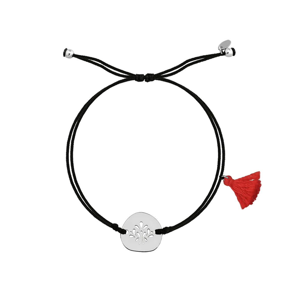 Bratara cu snur negru din aur alb