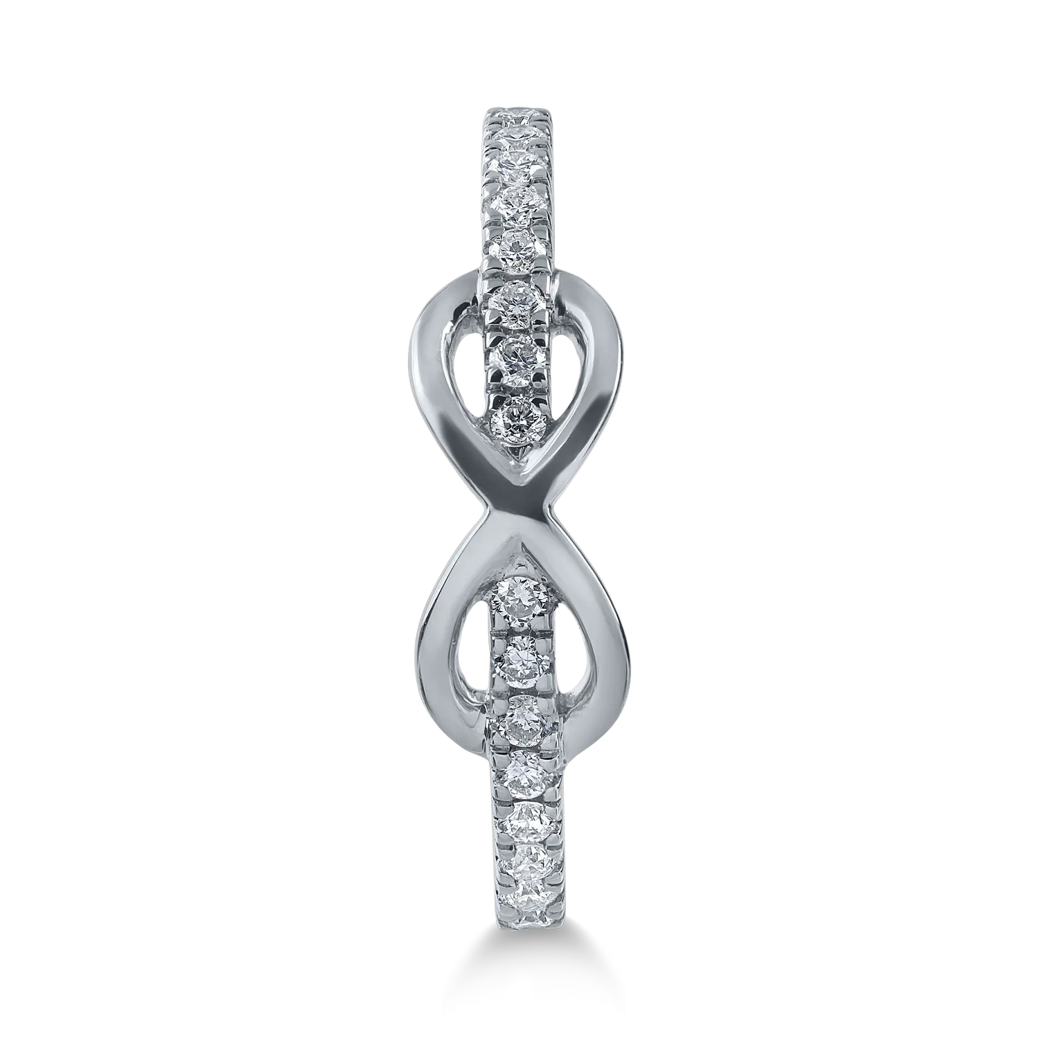 White gold infinity ring with 0.1ct diamonds