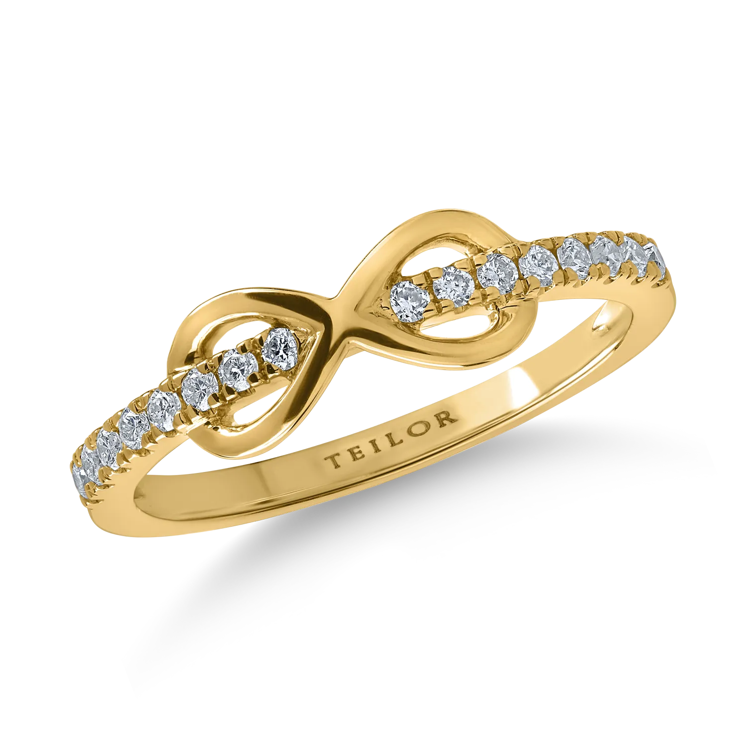Inel cu infinit din aur galben cu diamante de 0.1ct-176029