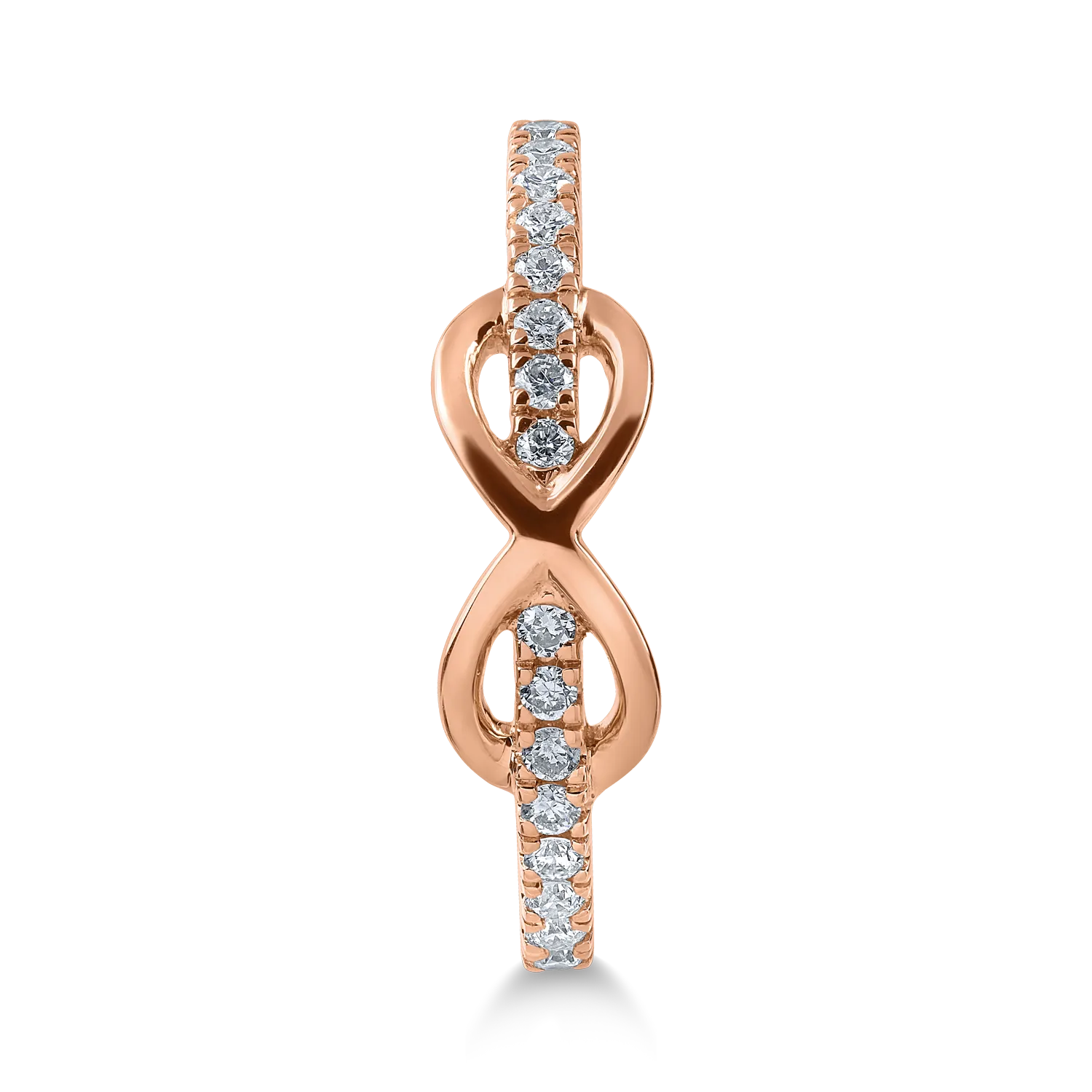 Rose gold infinity ring with 0.1ct diamonds