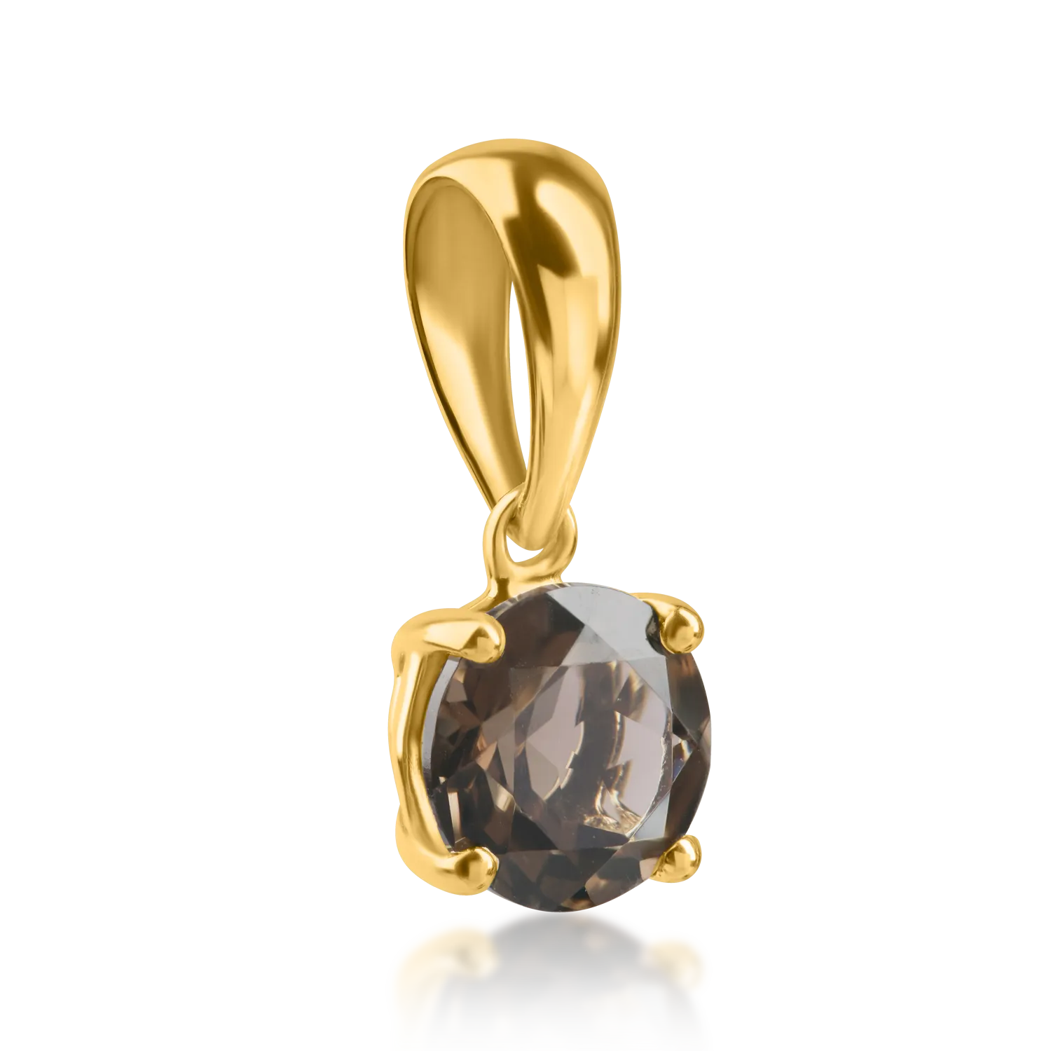 Yellow gold pendant with 0.72ct smoky quartz