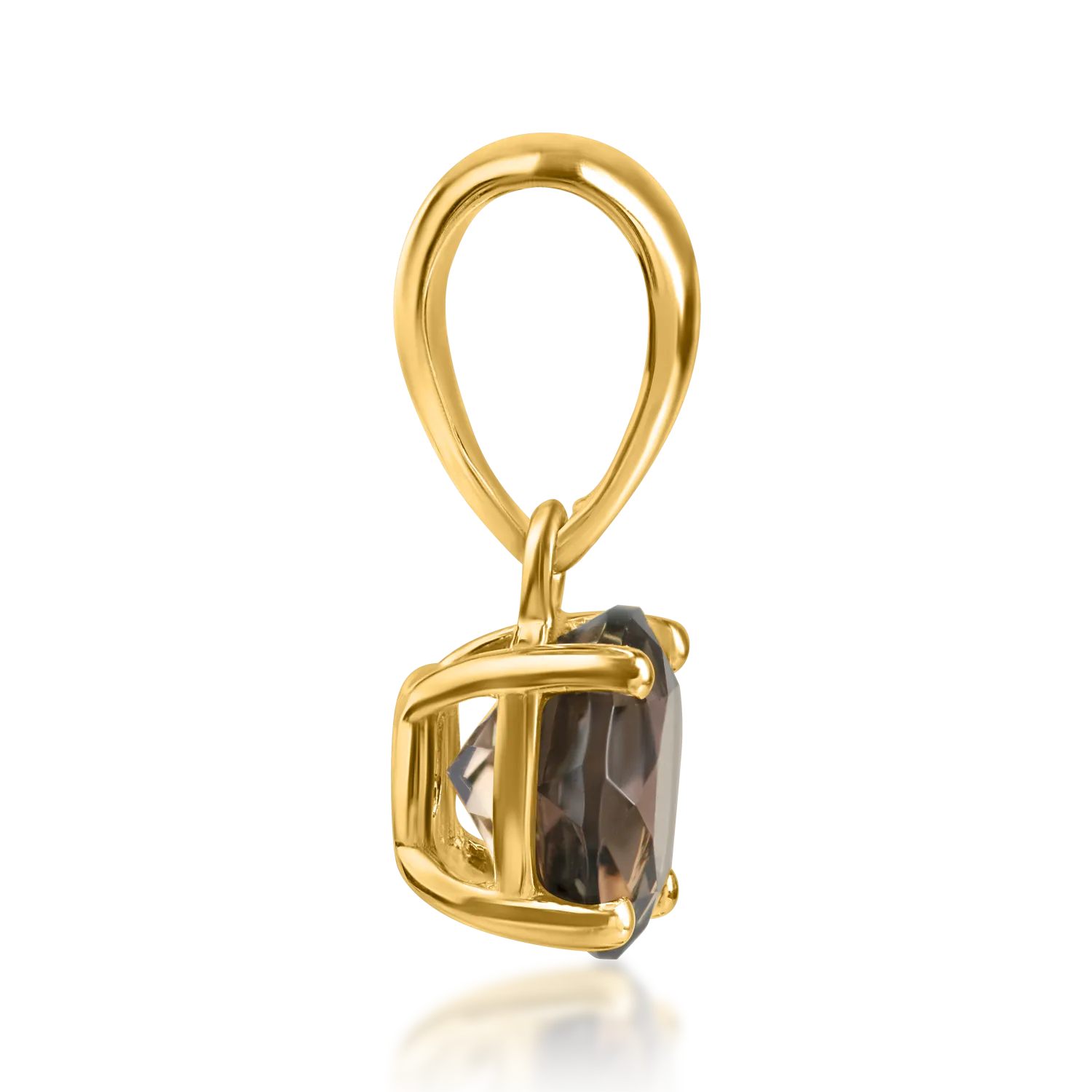 Yellow gold pendant with 0.72ct smoky quartz