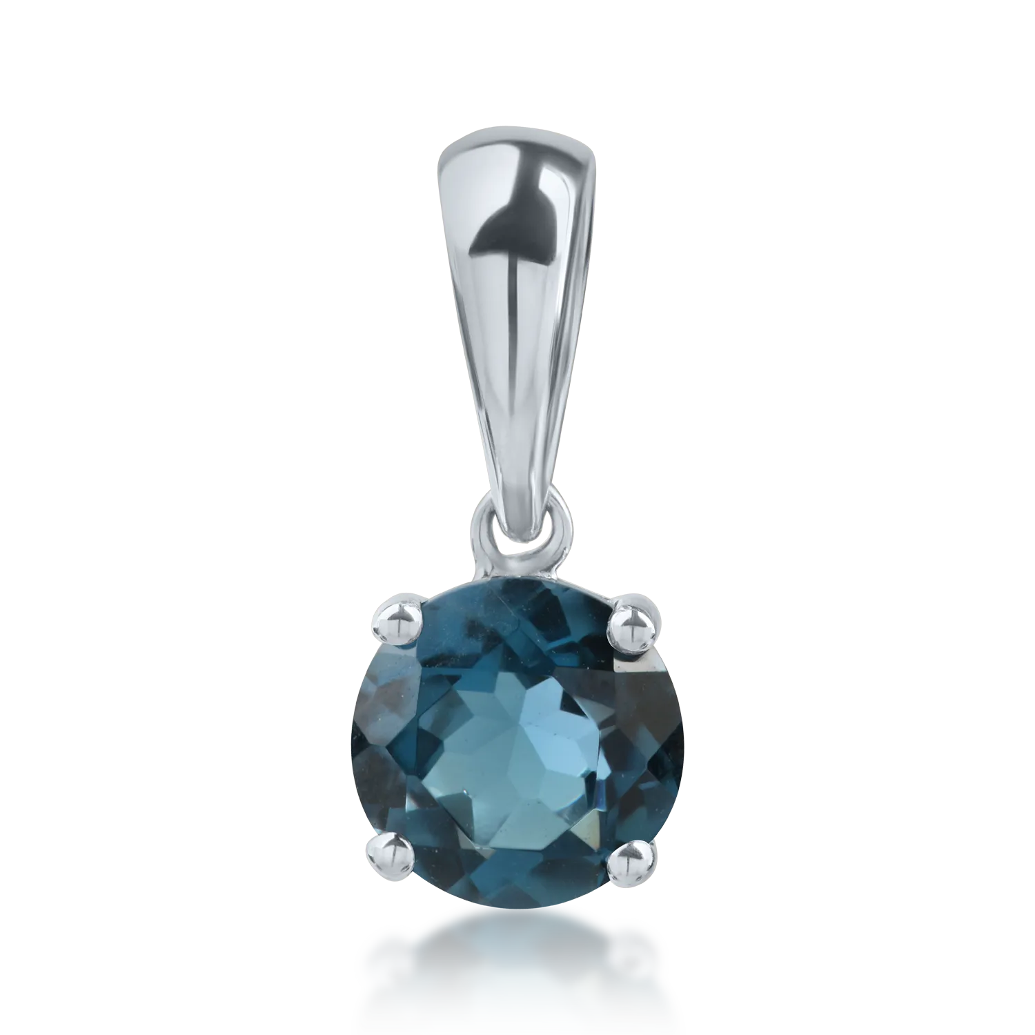 White gold pendant with 0.9ct london blue topaz