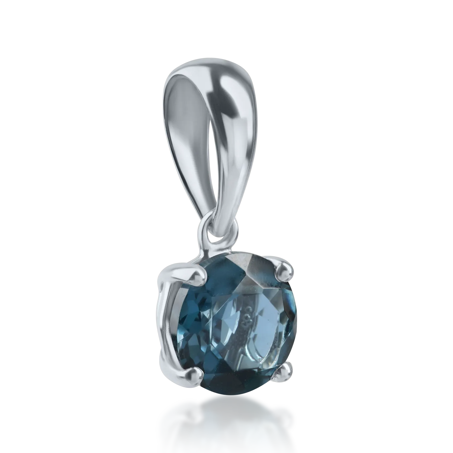 White gold pendant with 0.9ct london blue topaz