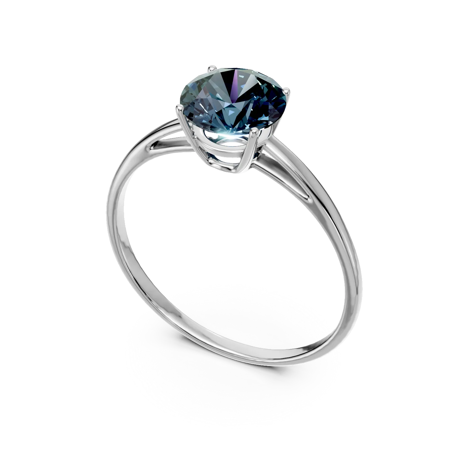 Inel din aur alb cu topaz london blue de 1.3ct