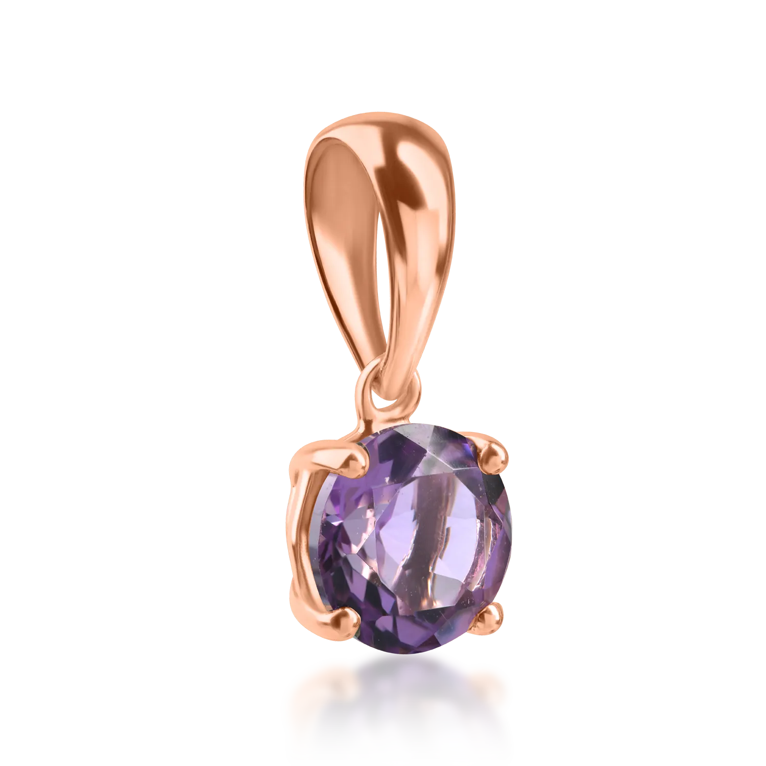 Rose gold pendant with 0.77ct amethyst