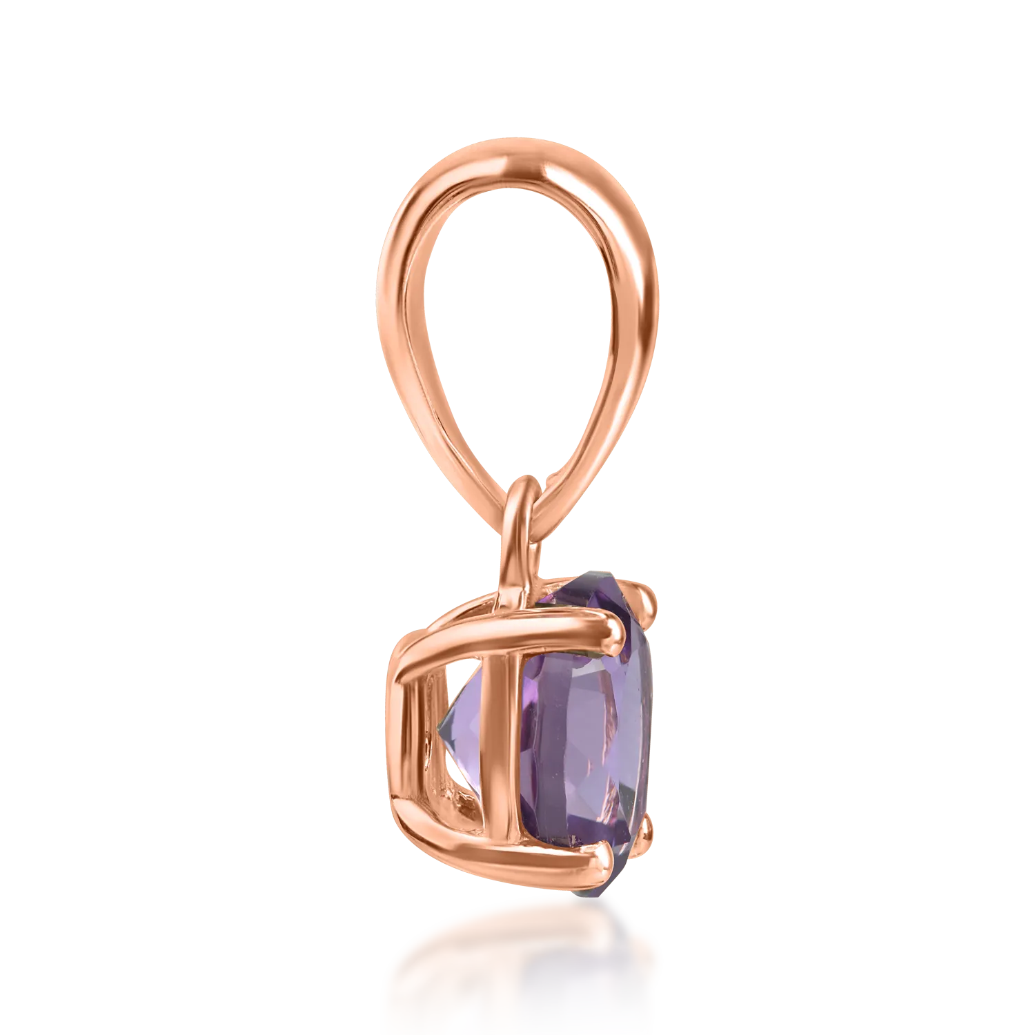 Rose gold pendant with 0.77ct amethyst