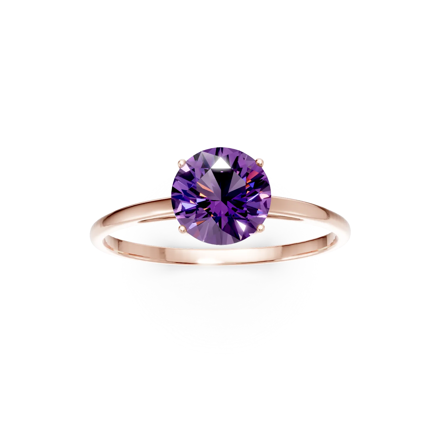 Rose gold ring with 1.2ct amethyst