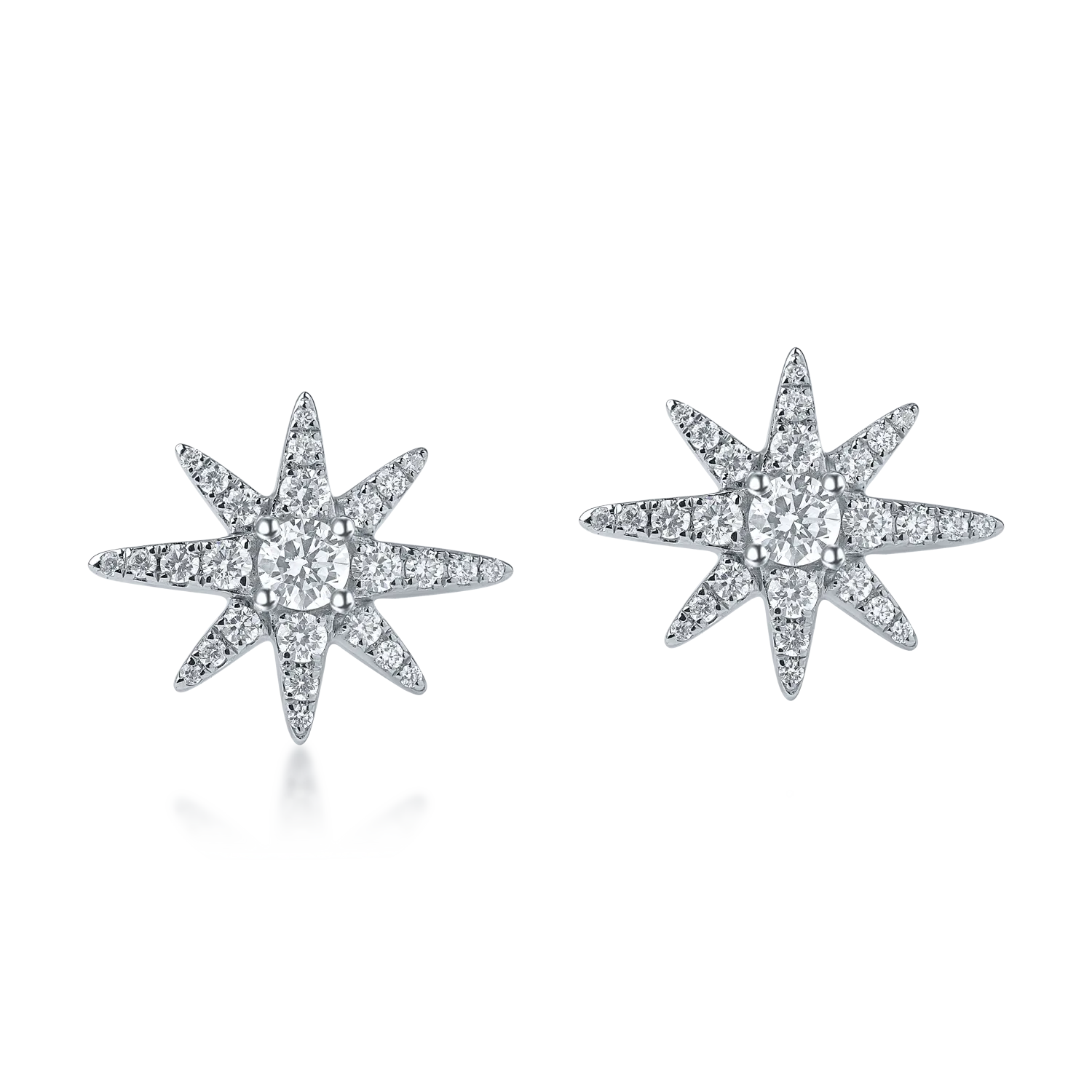 White gold star earrings with 0.7ct diamonds