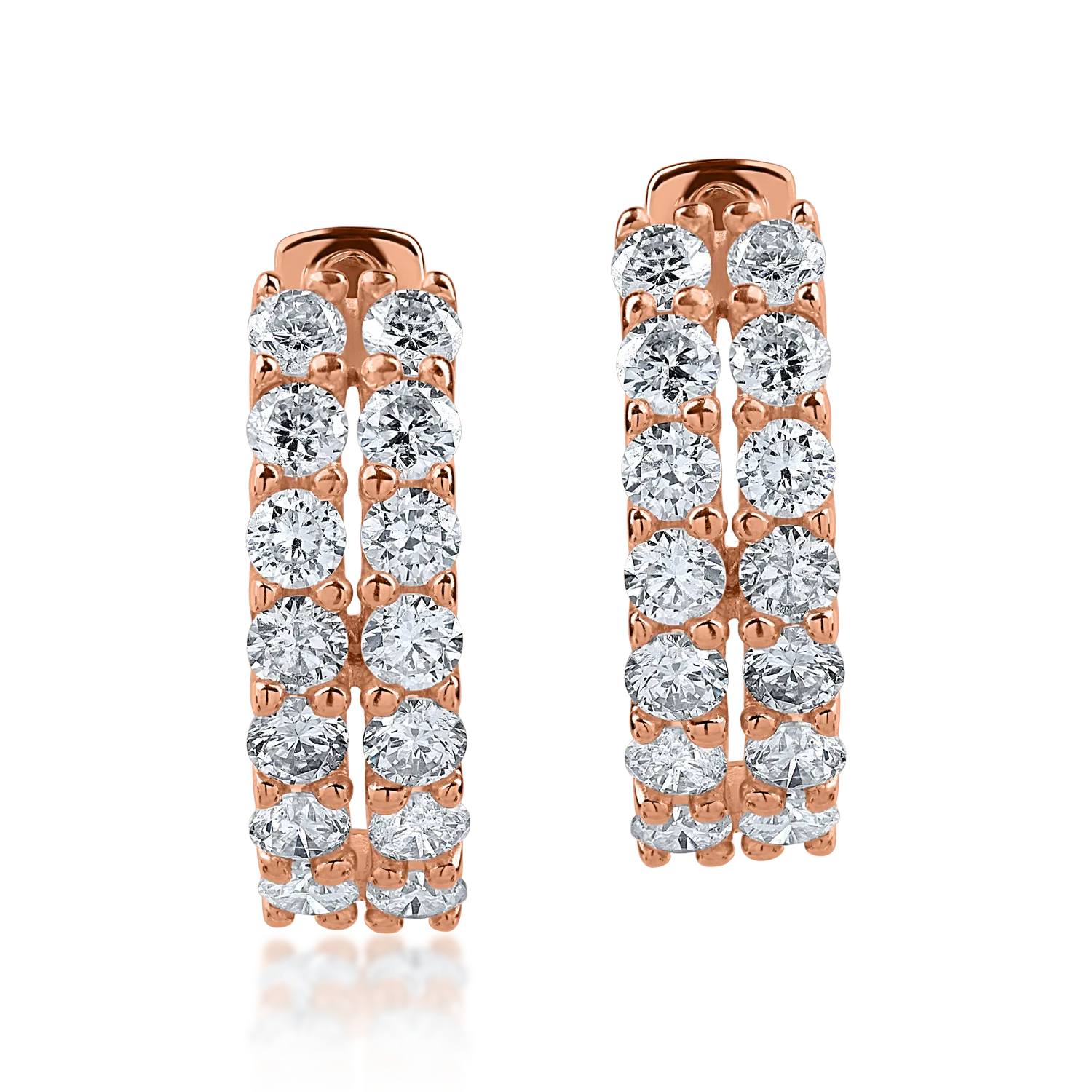 Rose gold round earrings with 0.7ct diamonds