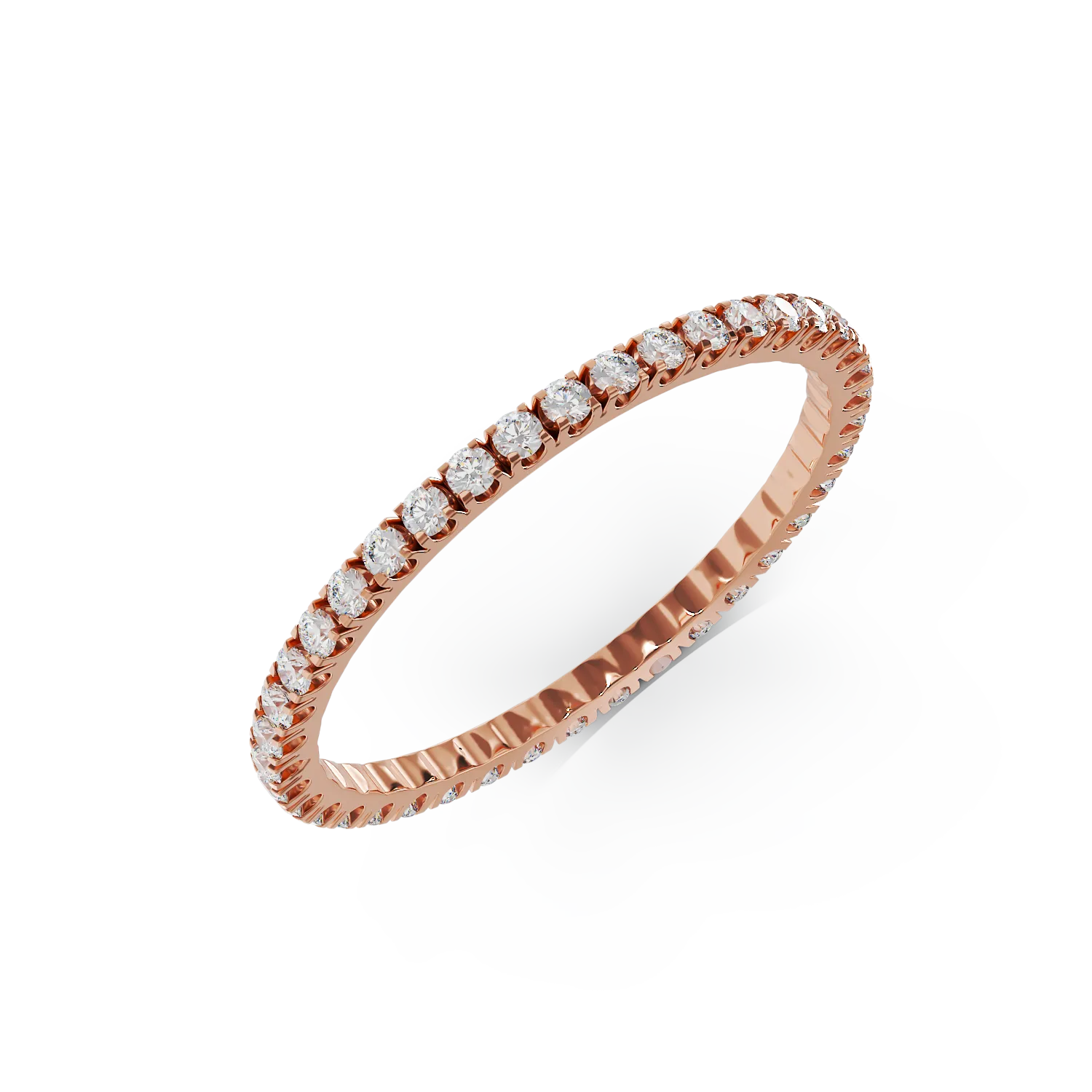 Rózsarany örökkévalósági gyűrű 0.5ct gyémántokkal
