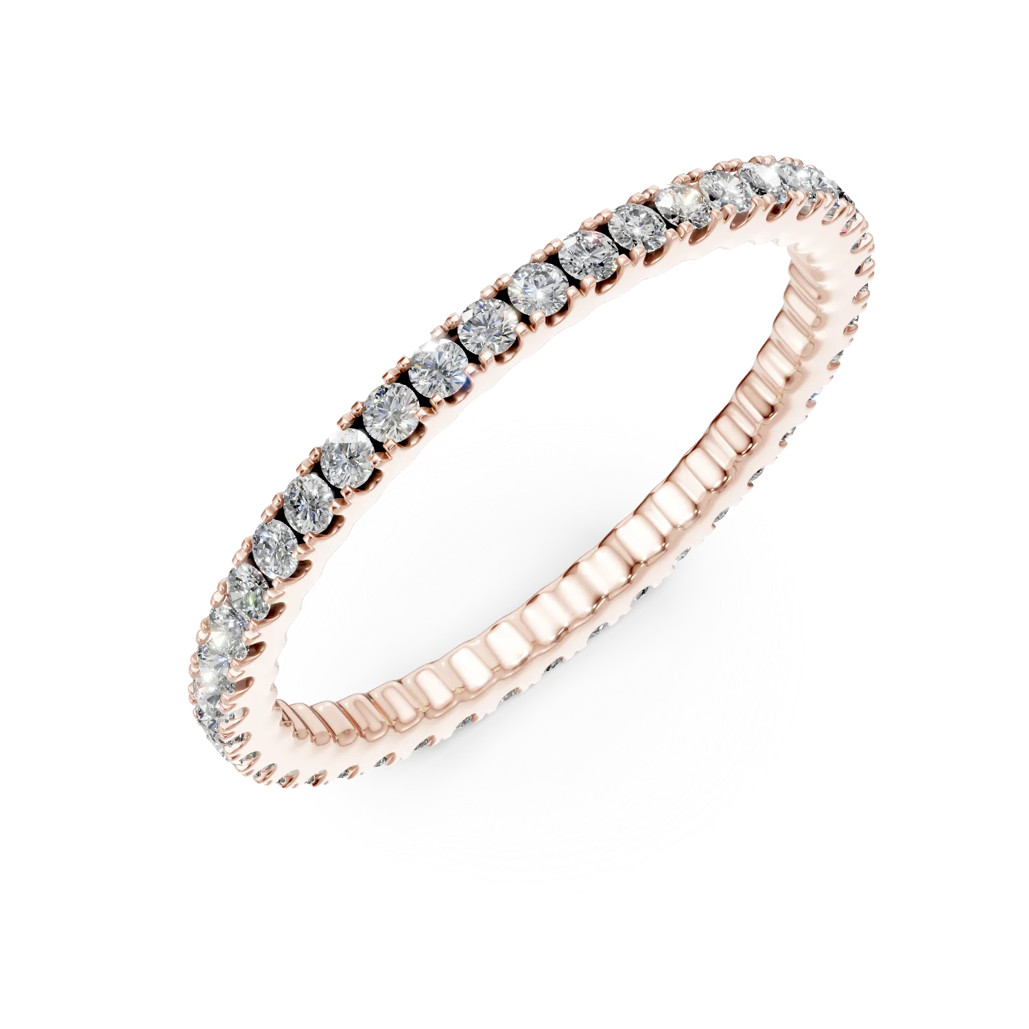 Inel eternity din aur roz cu diamante de 0.5ct