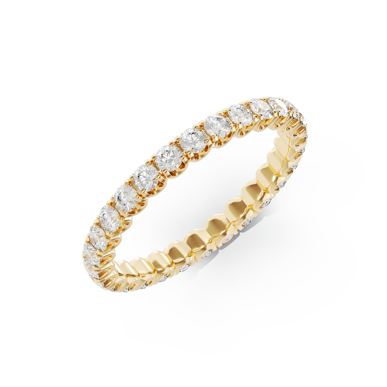 Eternity ring in yellow gold with 1ct diamonds