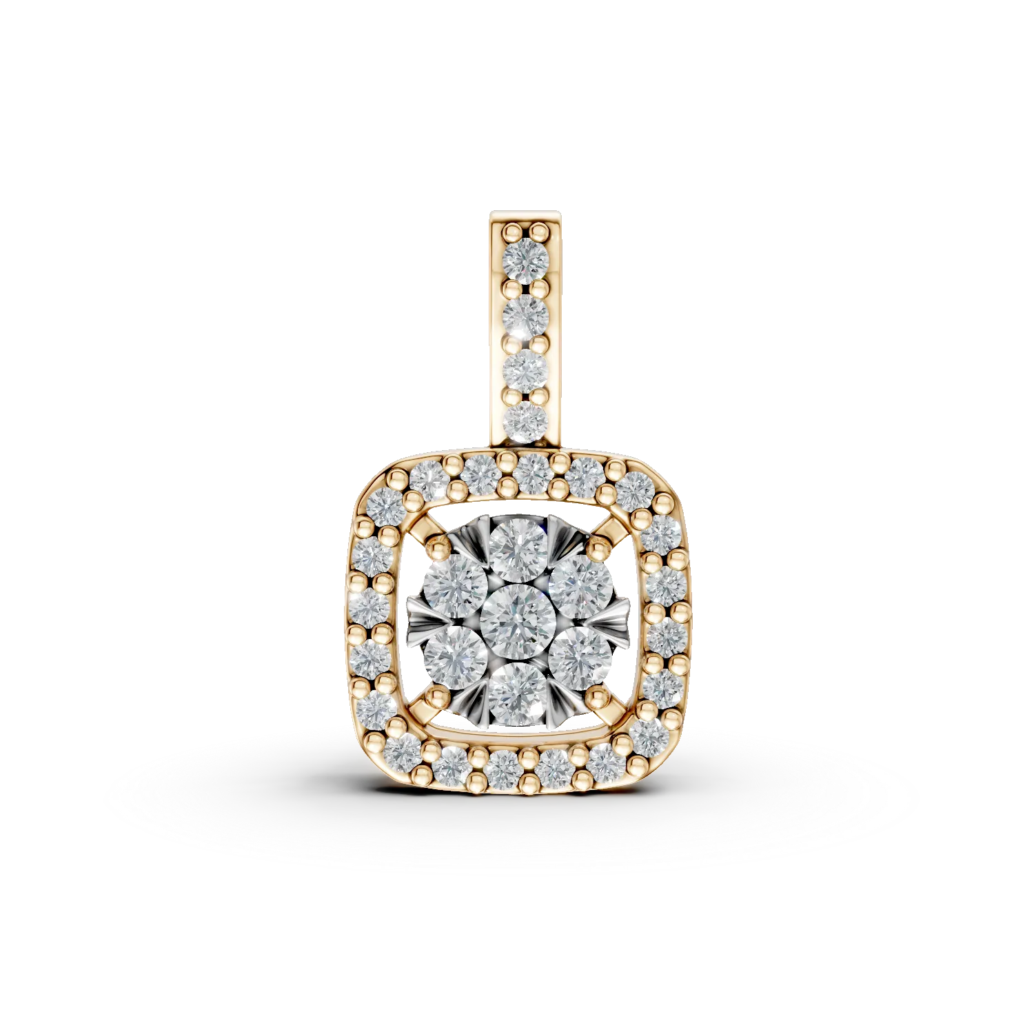 Pandantiv din aur galben cu diamante de 0.2ct