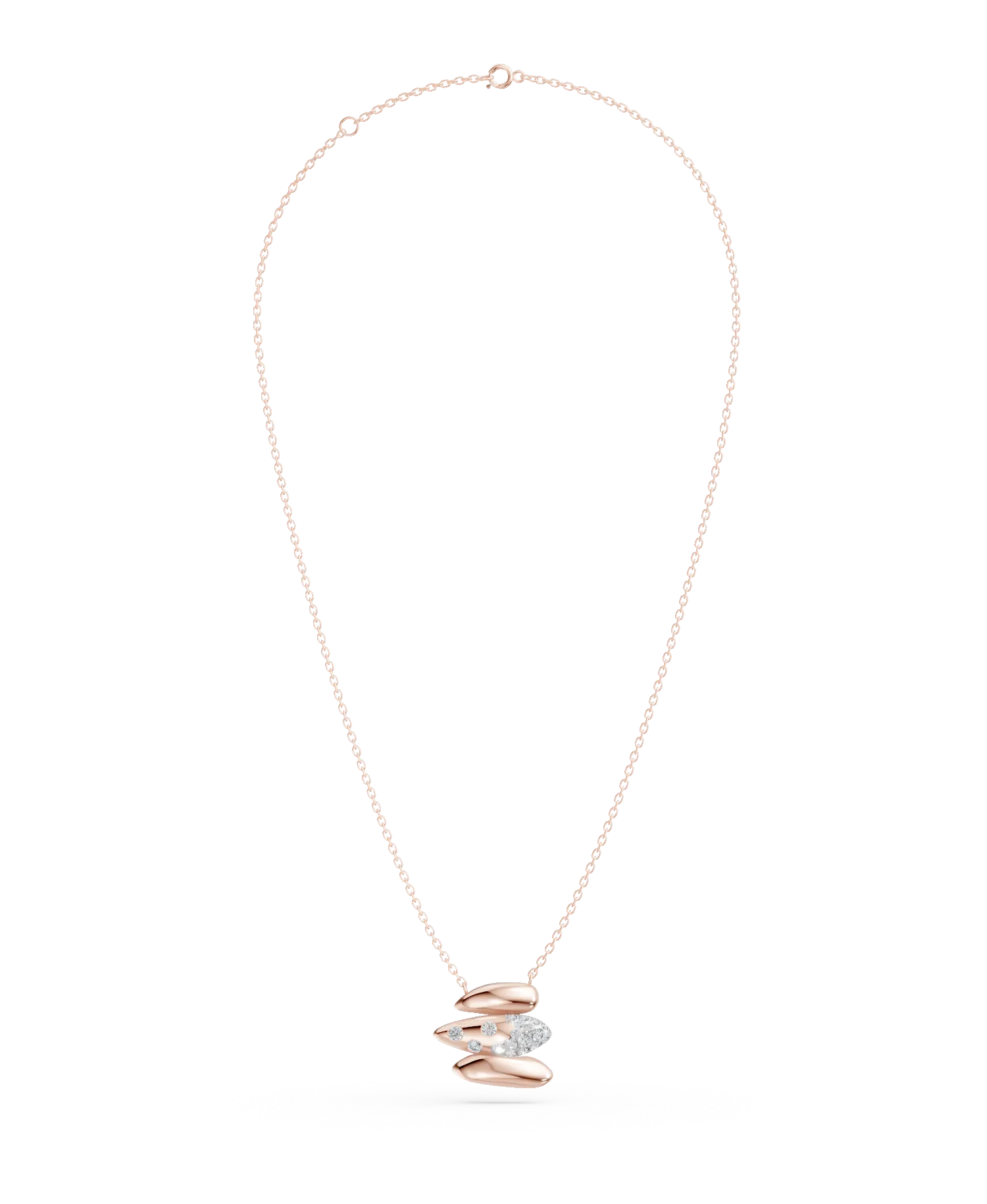 Rose gold pendant necklace with 0.2ct diamonds