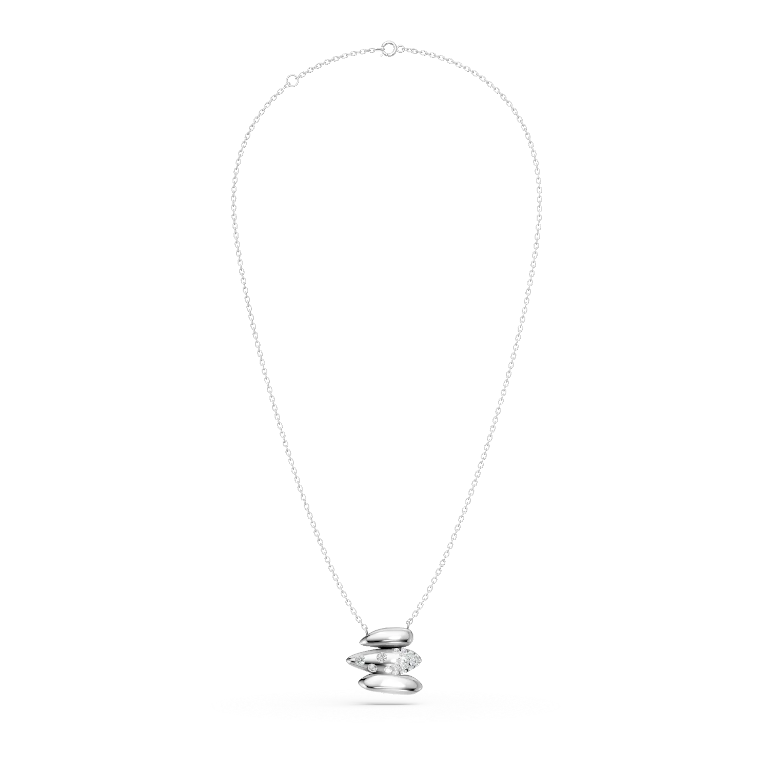 White gold pendant necklace with 0.2ct diamonds