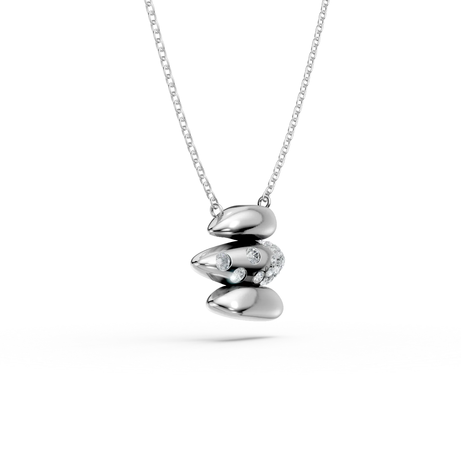 White gold pendant necklace with 0.2ct diamonds