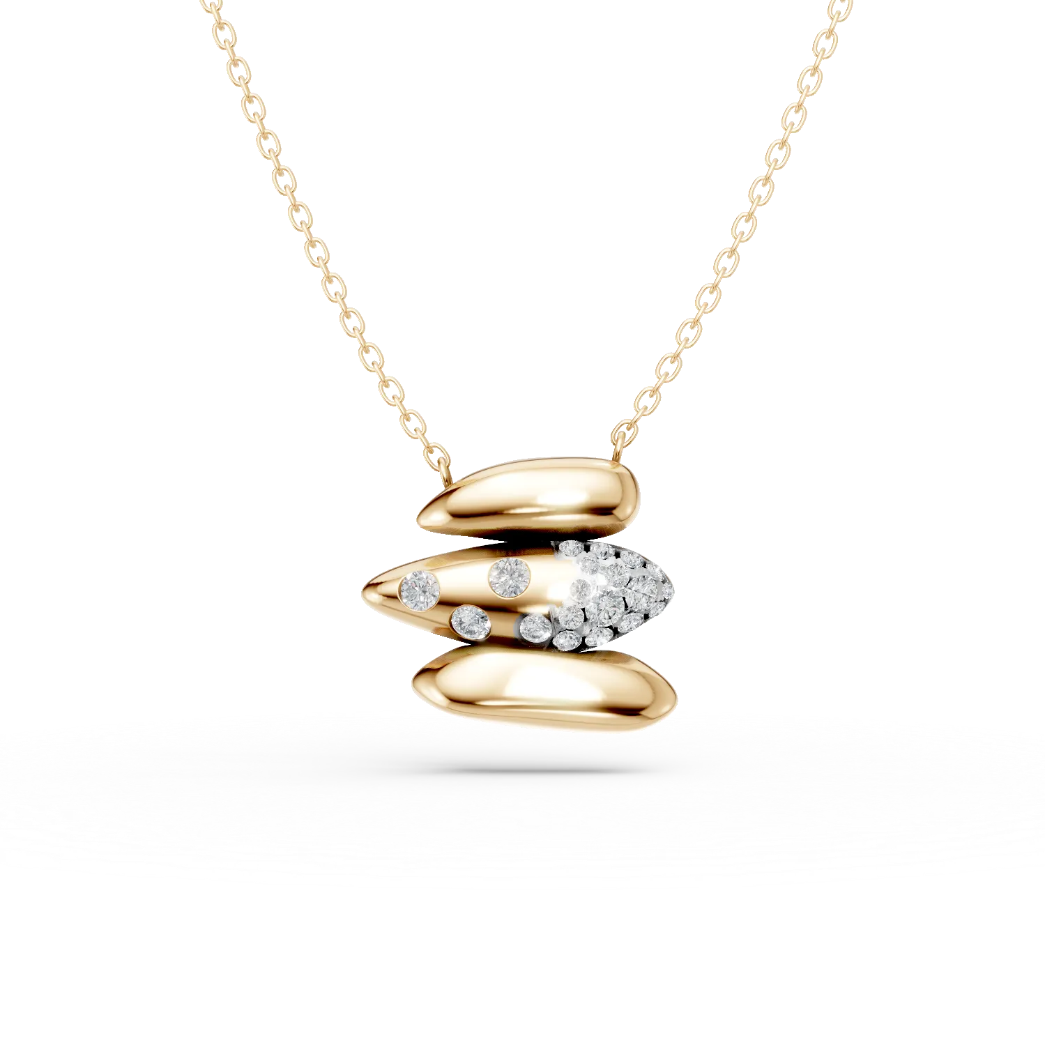 Lant cu pandantiv din aur galben cu diamante de 0.2ct-181591