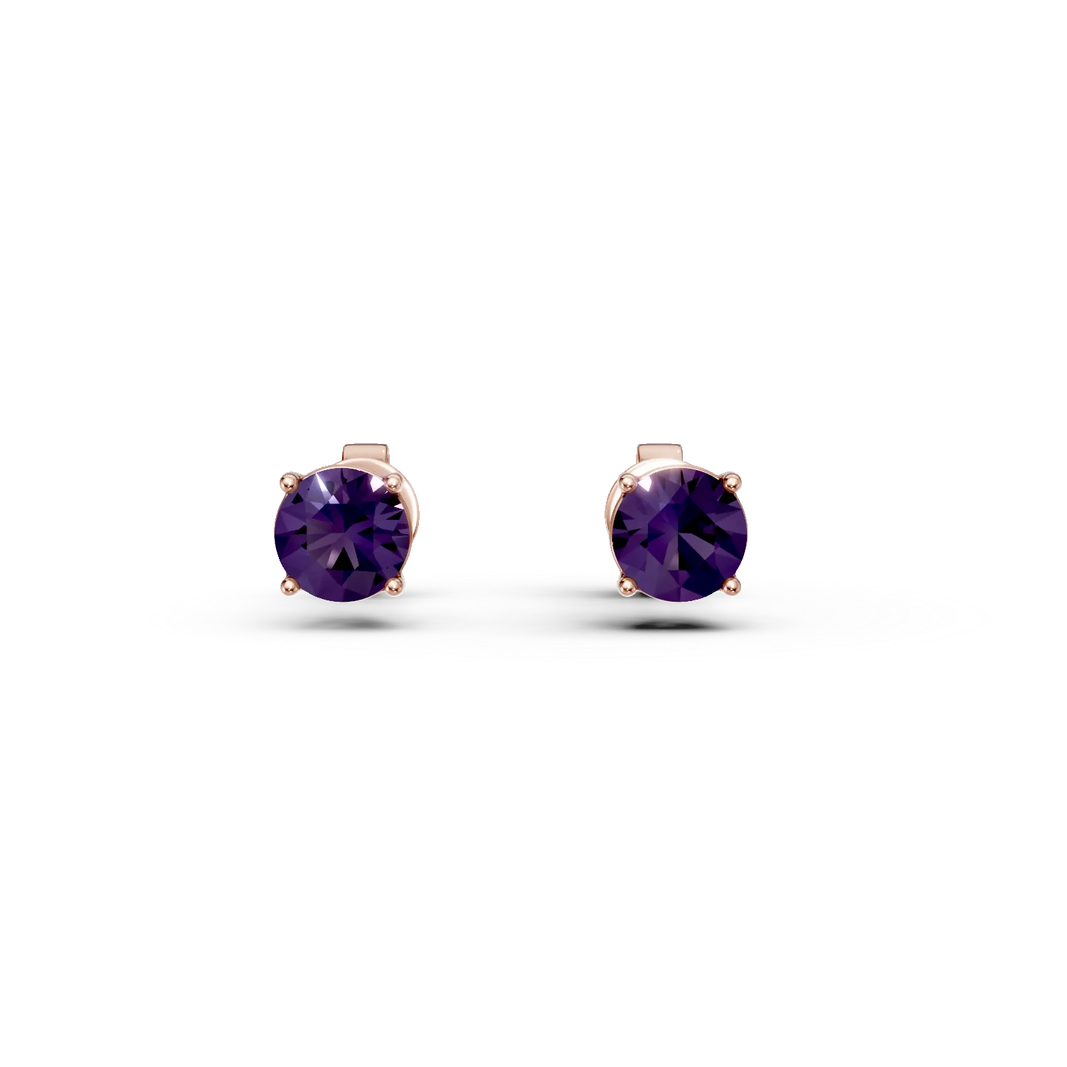 Cercei din aur roz cu ametiste de 0.999ct