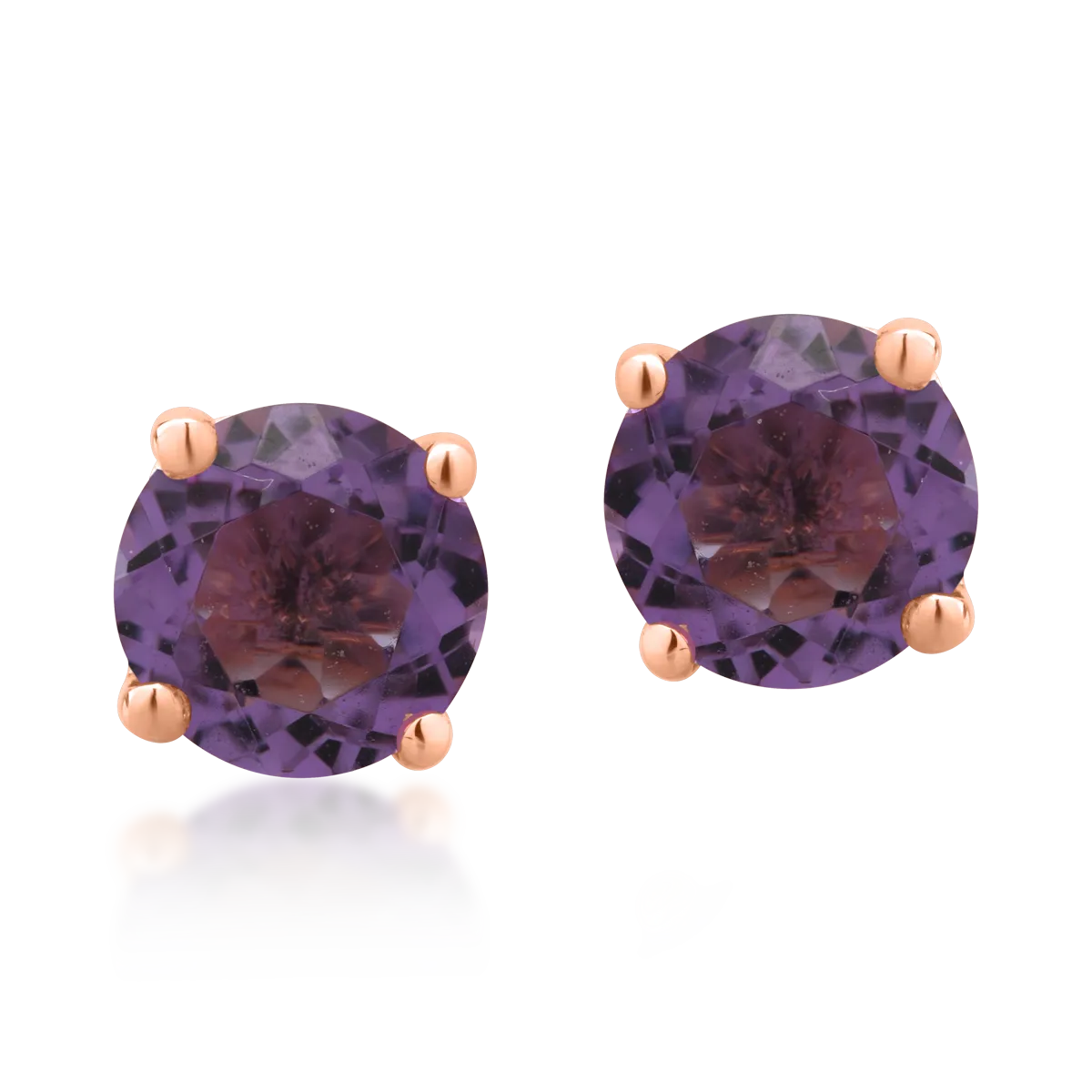 Rose gold earrings with 0.8ct amethysts-176596